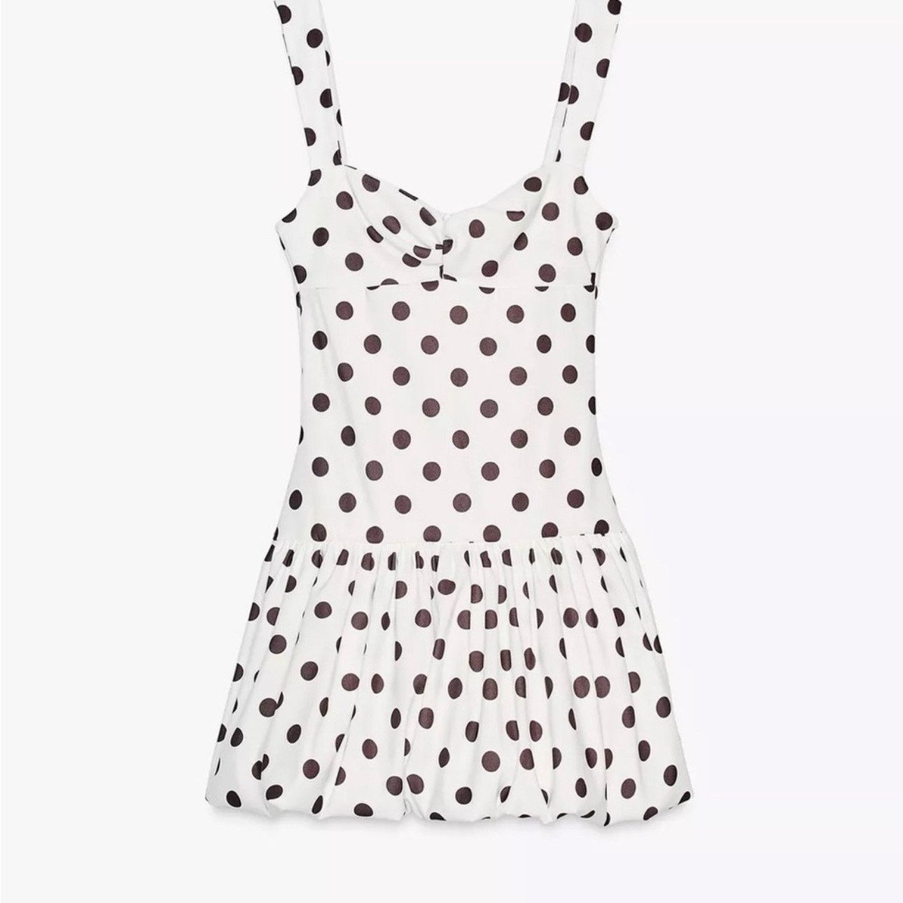 Zara Zara Black & White Polka Dot Long Sleeve Mini Dress Medium | Grailed