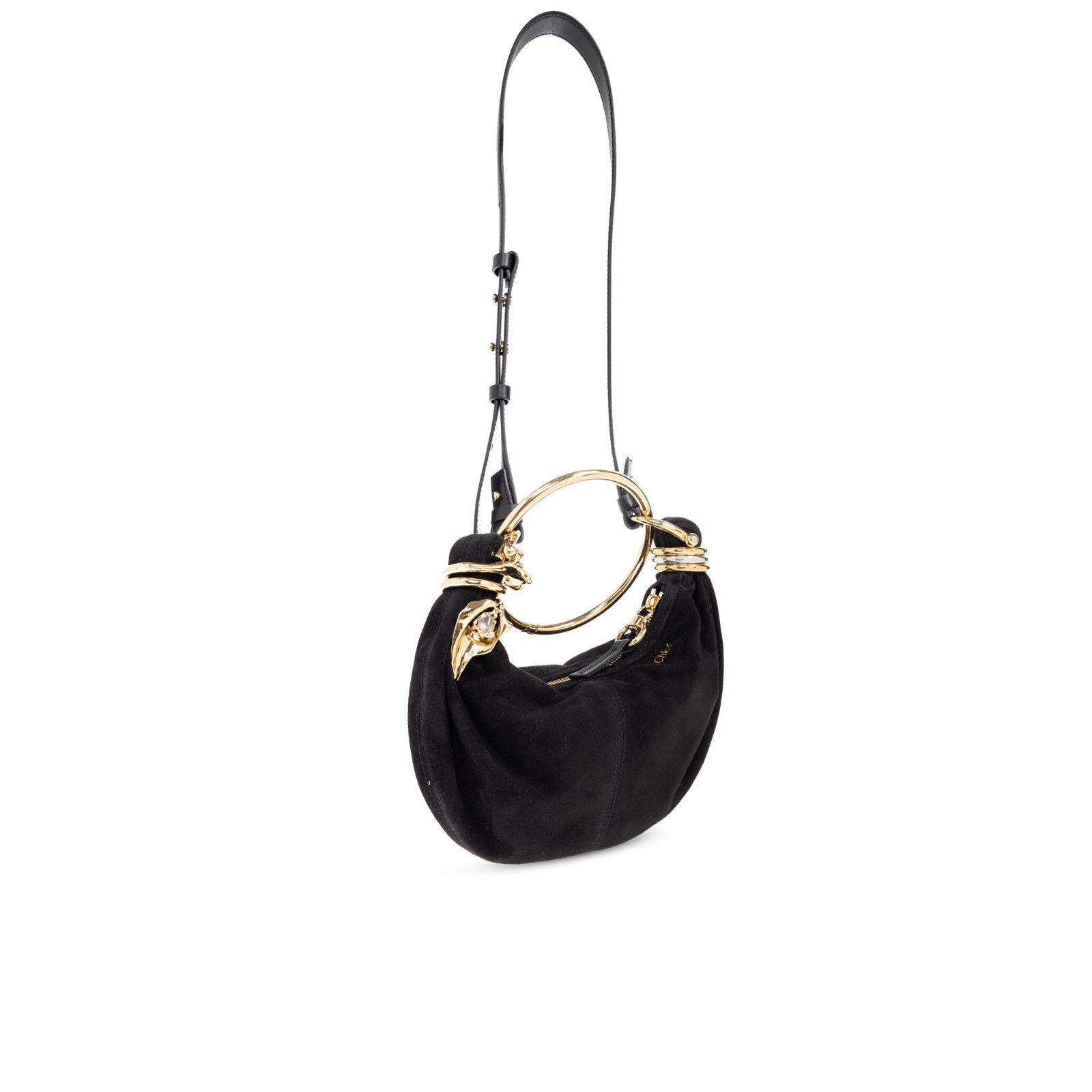 Chloe Chloe Bracelet Mini Black Suede Shoulder Bag New & Authentic Size ONE SIZE - 2 Thumbnail