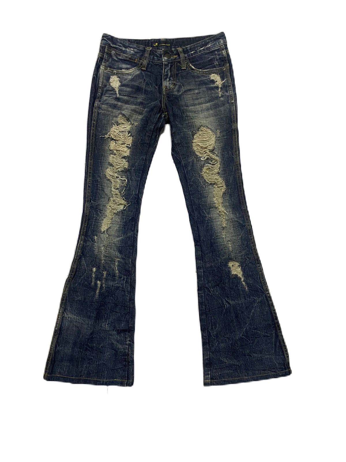 THRASHED FLARE JAPAN BRAND JURIANO JURRIE RIPPED DENIM