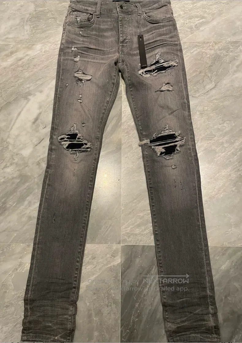 Amiri Amiri Classic Washed Suede Patchwork Denim Jeans, Size 30 Size US 30 / EU 46 - 1 Thumbnail