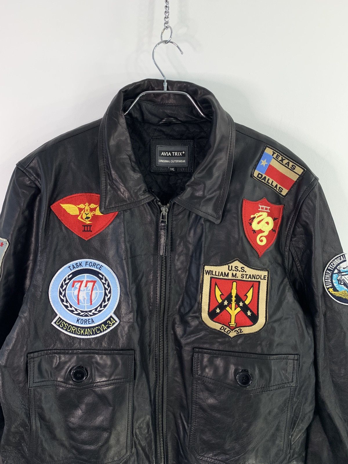 Leather × Vintage Aviatrix Top Gun Navy G-1 Leather Bomber Jacket XXL Size Size US XXL / EU 58 / 5 - 6 Thumbnail