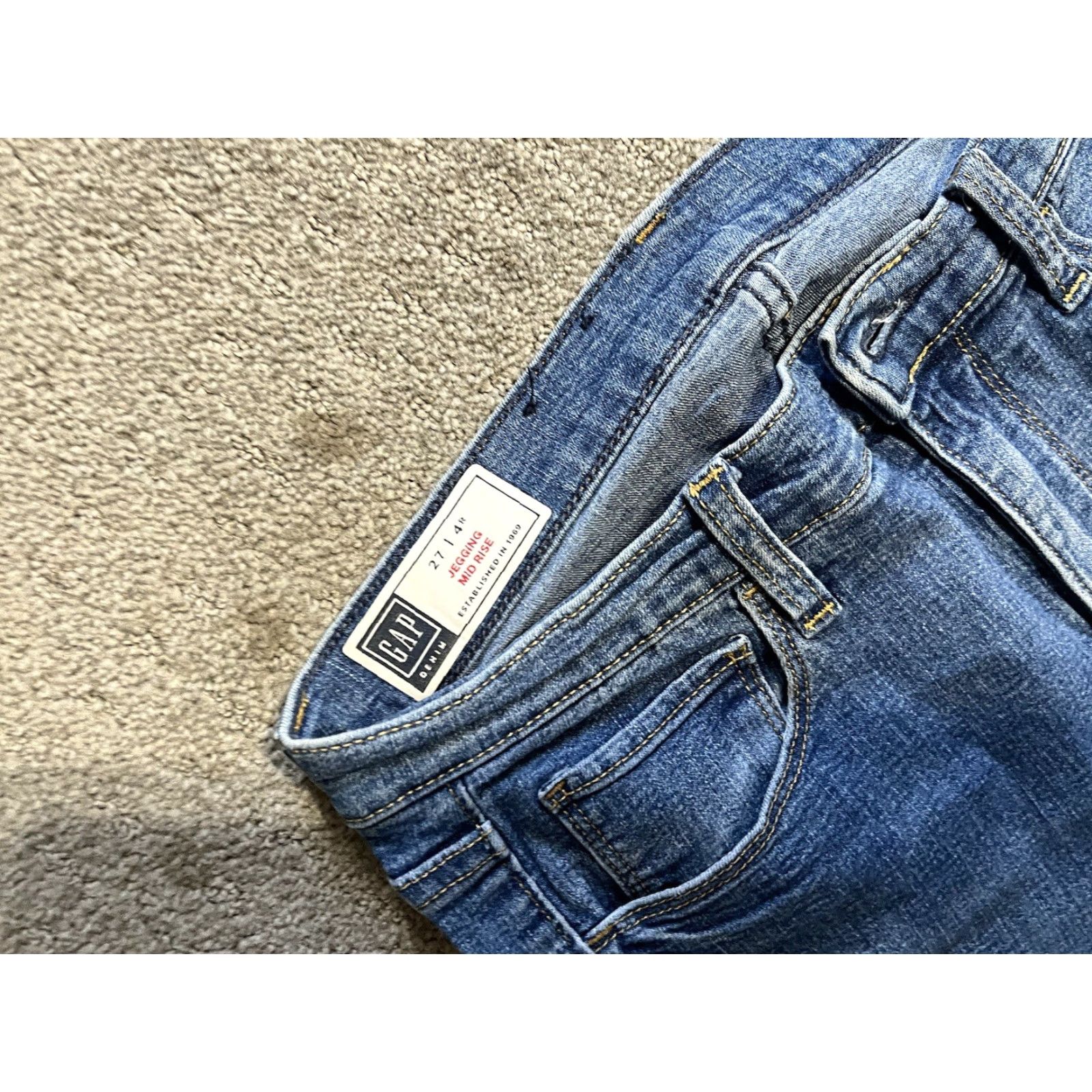Gap Gap Jeans Womens 27 Mid Blue Solid Jegging Denim Pants Size 27" / US 4 / IT 40 - 5 Thumbnail