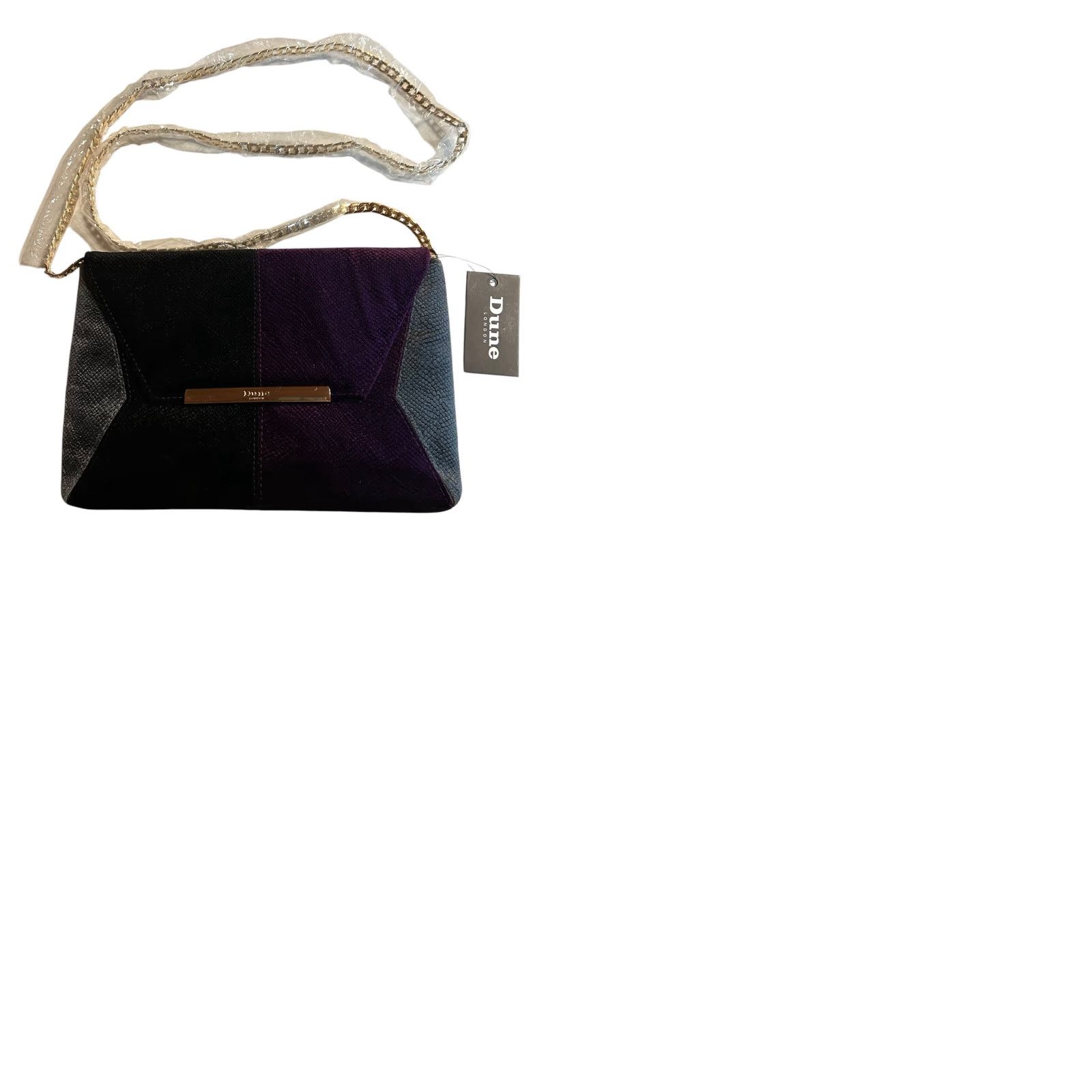 Vintage Dune London Crossbody Purse Black & Purple Velvet NWT Chain Strap Handbag Women VINTAGE? Size ONE SIZE - 11 Thumbnail