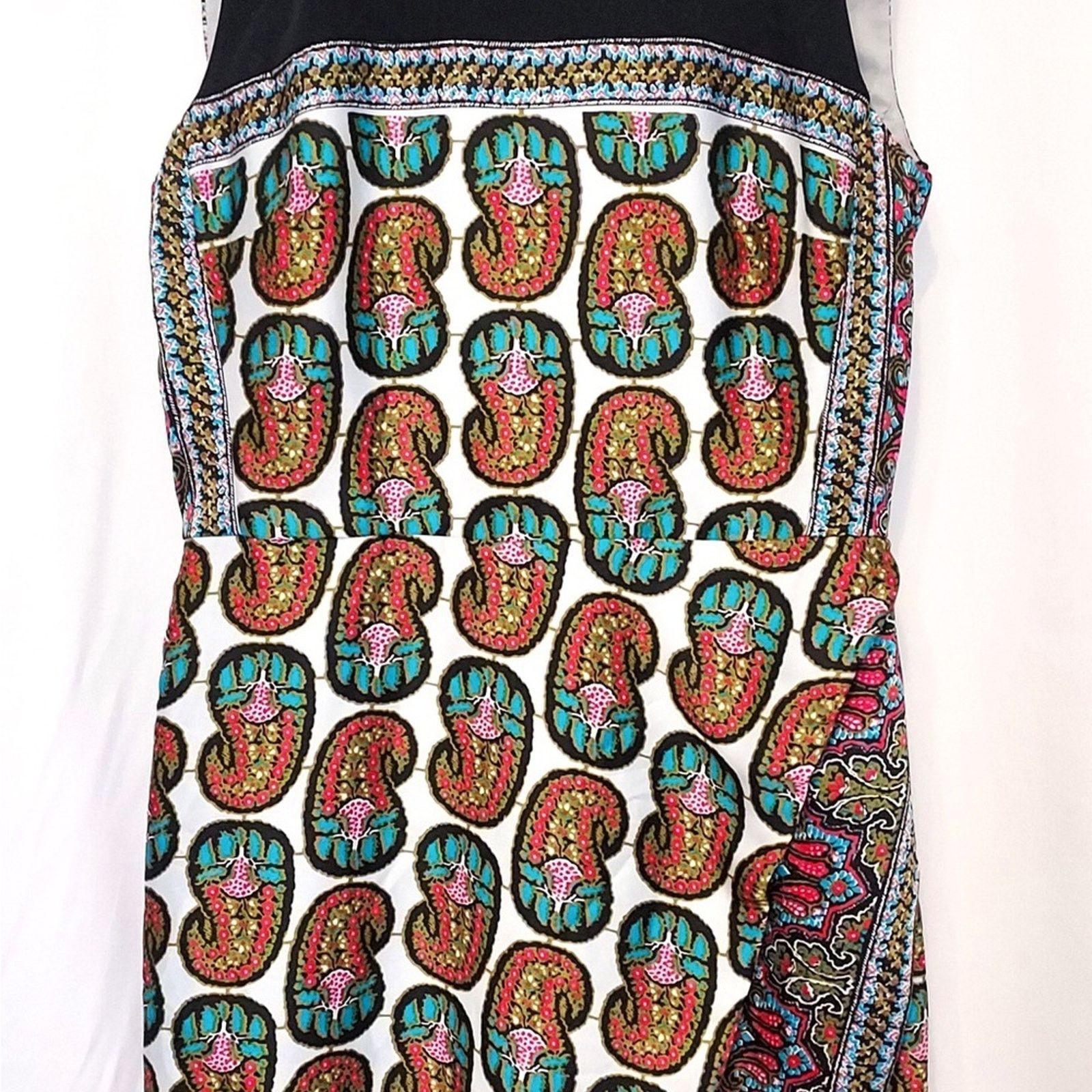 Other Rachel Roy Black White Red Blue Floral Paisley Shift Dress Size M / US 6-8 / IT 42-44 - 7 Thumbnail