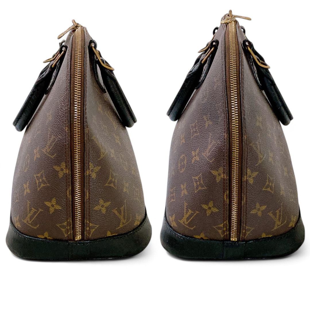 Louis Vuitton Louis Vuitton - Alma PM Monogram Brown Leather Black Handbag Size ONE SIZE - 4 Thumbnail