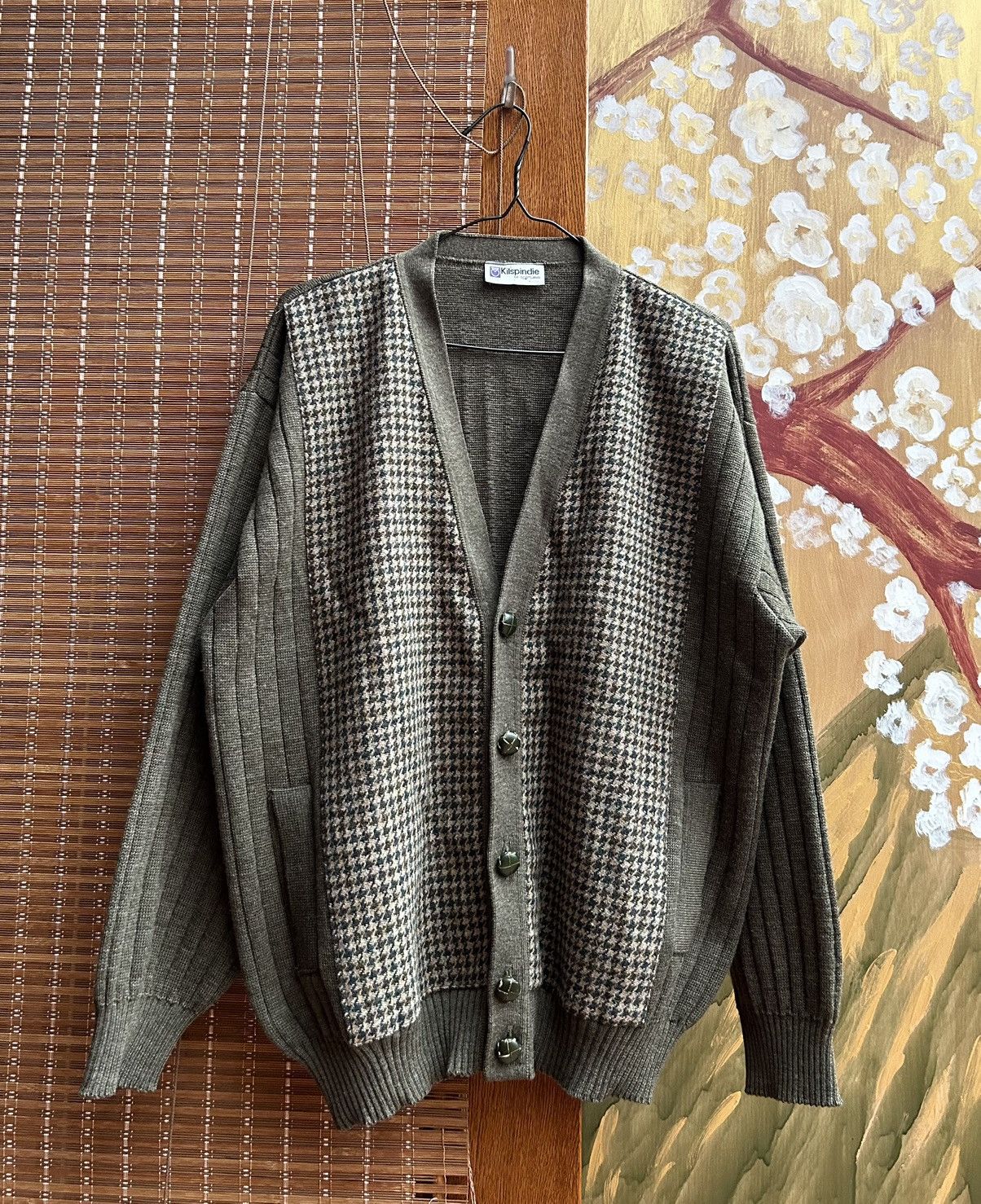 Harris Tweed × Vintage Vintage Kilspindie Harris Tweed Houndstooth Wool Cardigan Size US L / EU 52-54 / 3 - 1 Thumbnail
