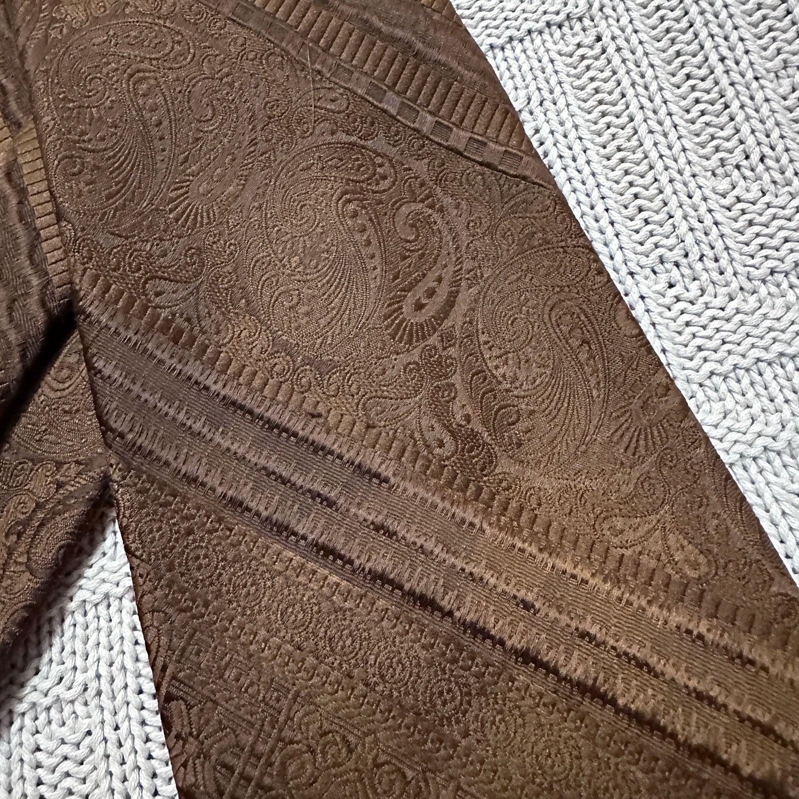 Oleg Cassini Vintage Oleg Cassini brown monotone paisley men's tie Size ONE SIZE - 2 Thumbnail