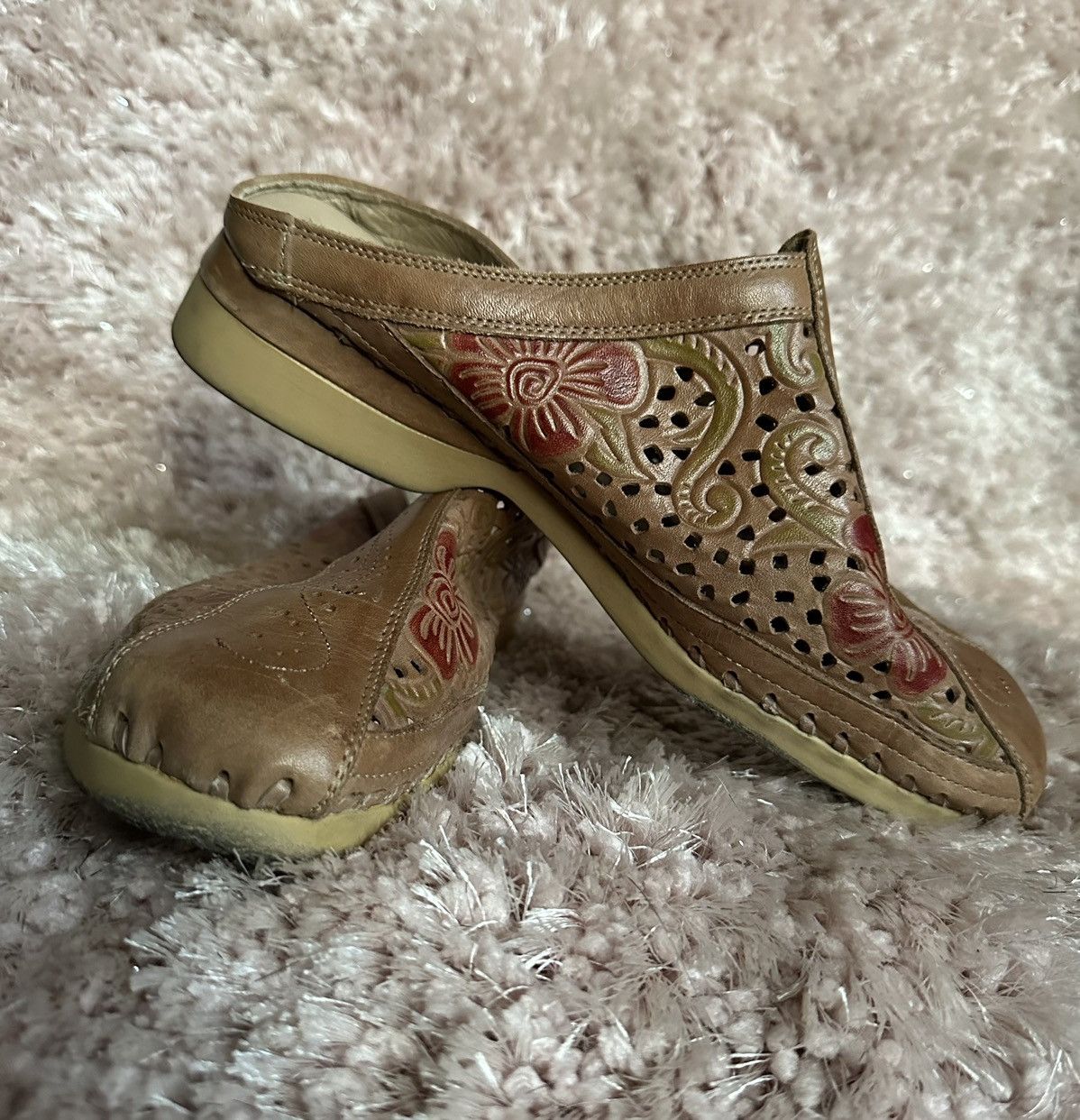 Other PIKOLINOS Leather Embroidered Mules Eco Friendly Clogs Size US 10.5 / IT 40.5 - 4 Thumbnail