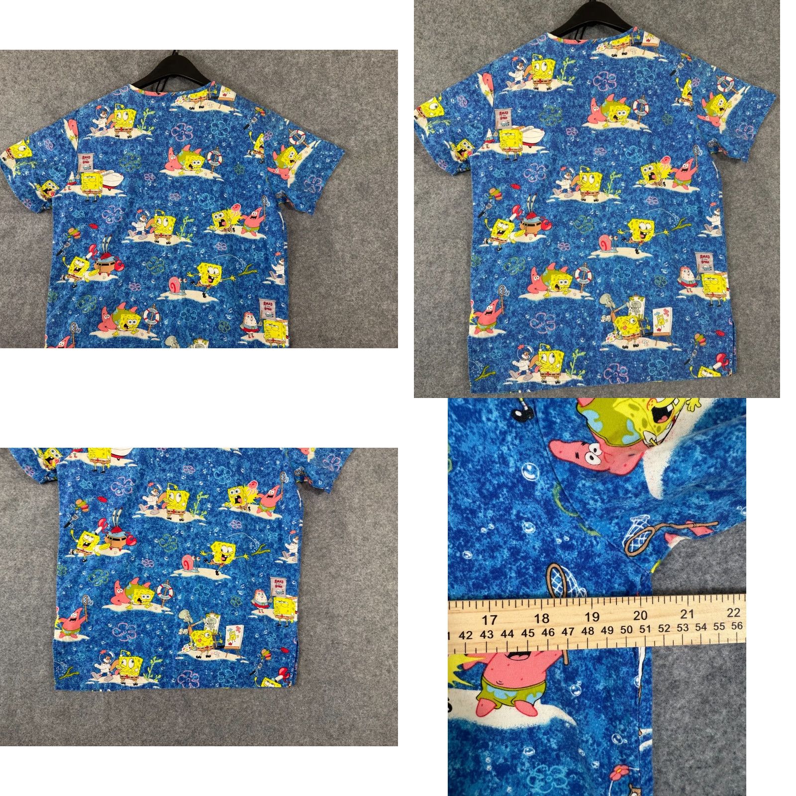Nickelodeon VINTAGE Nickelodeon SpongeBob SquarePants Scrub Top Shirt Womens XS Blue V-Neck Pockets Size XS / US 0-2 / IT 36-38 - 8 Thumbnail
