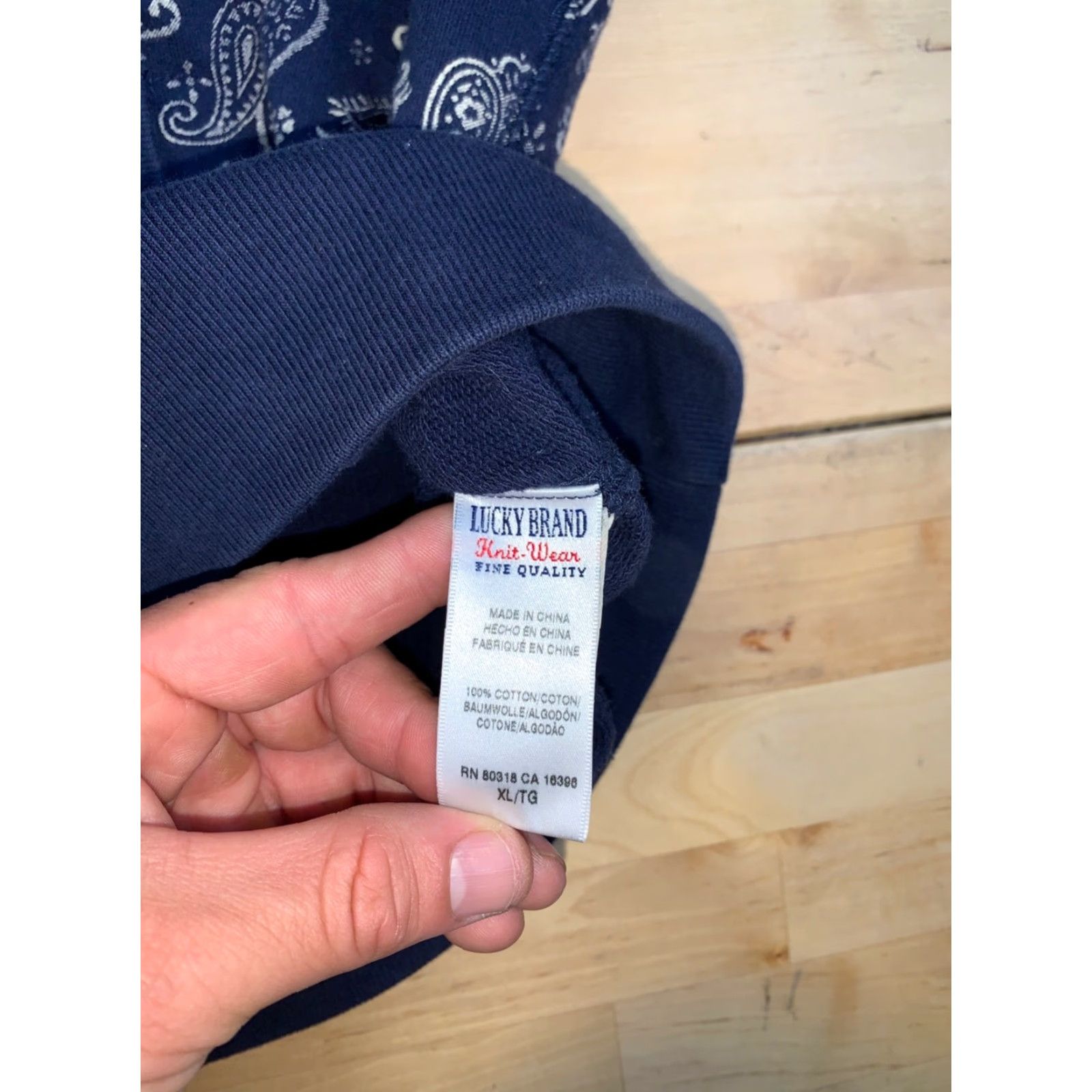 Lucky Brand Lucky Brand Jacket Womens XL Blue Paisley Hooded Full Zip Shirt Size XL / US 12-14 / IT 48-50 - 3 Thumbnail