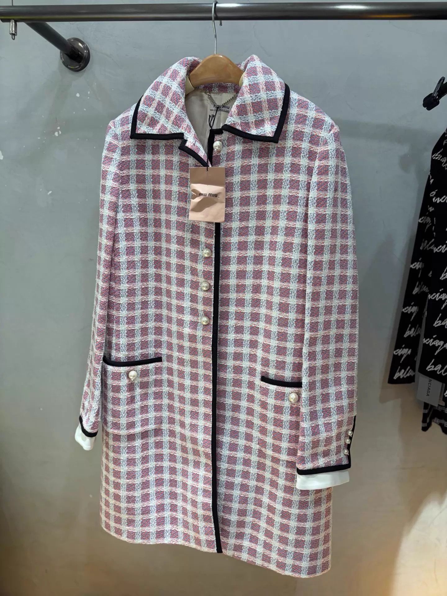 Miu Miu MIU MIU tweed check full sequins coat new tags 40 Size S / US 4 / IT 40 - 4 Thumbnail