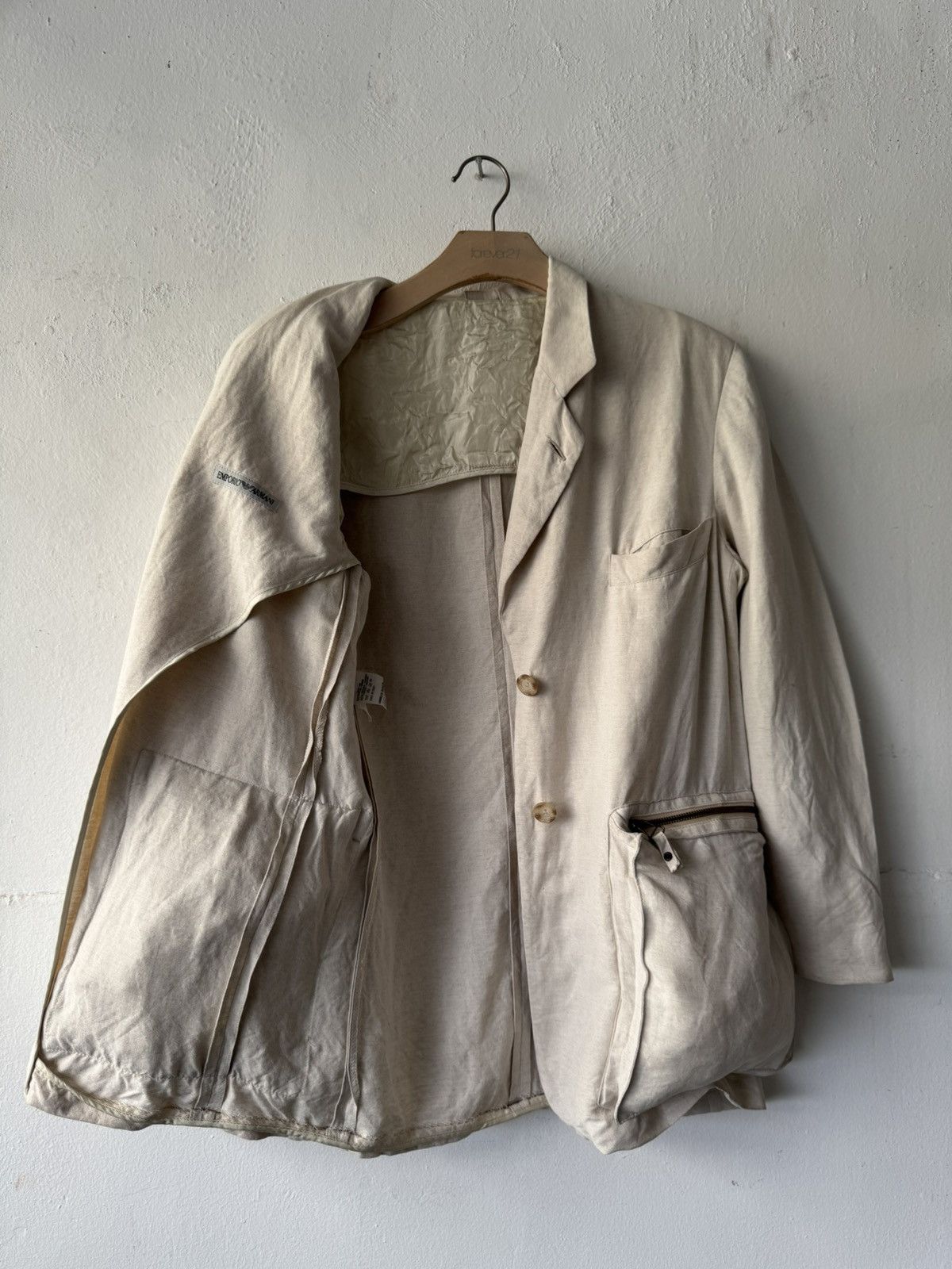 Emporio Armani Vintage Emporio Armani Double Pocket Zipper Blazer Size US S / EU 44-46 / 1 - 14 Thumbnail