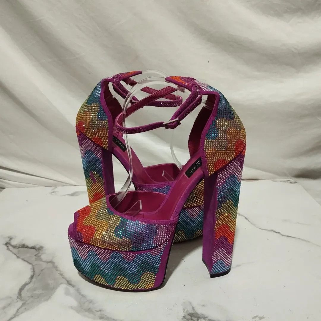 Philipp Plein Philipp Plein 120mm Cryst-Embelished Waves Rainbow Platform Size US 9 / IT 39 - 5 Thumbnail