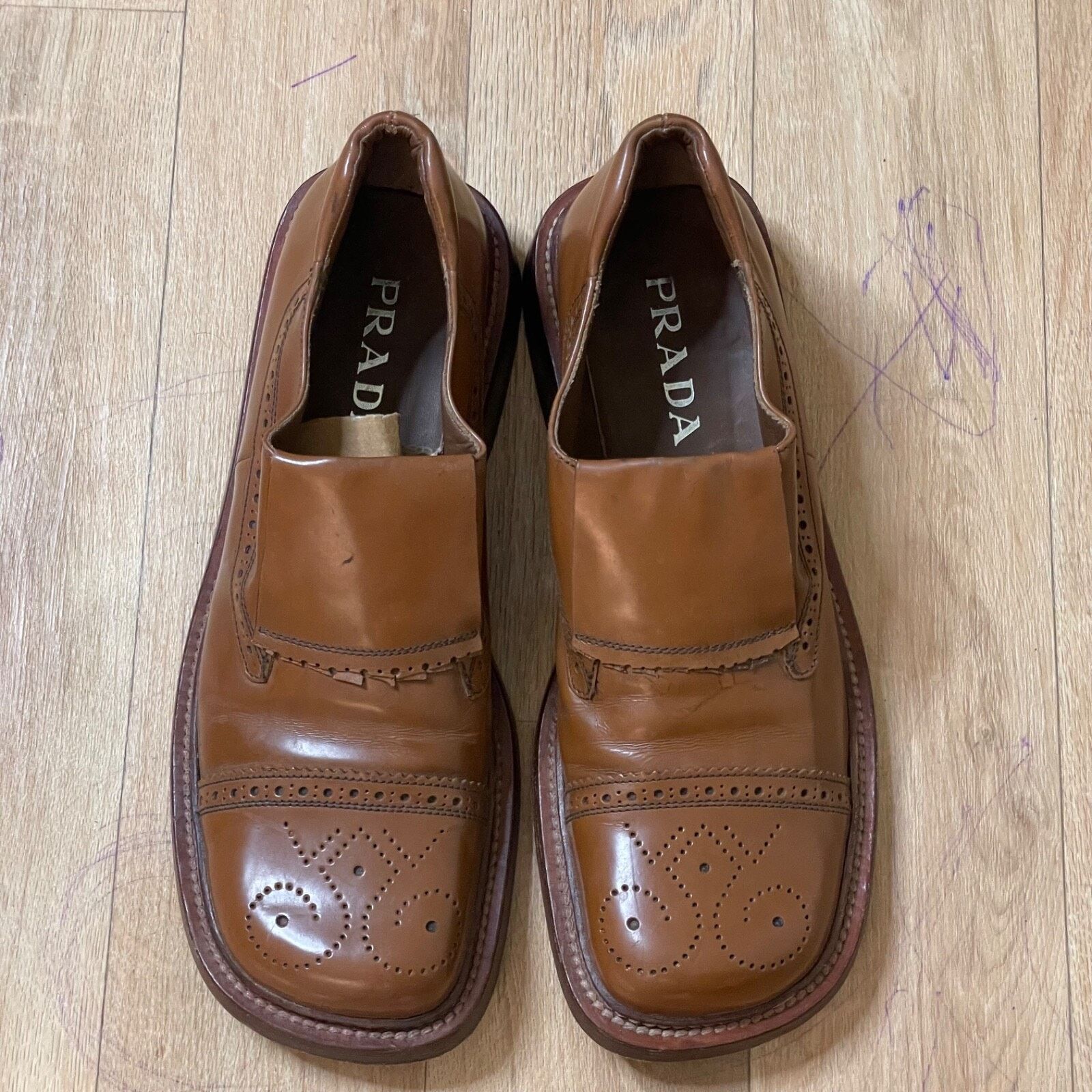 Prada VINTAGE Prada Womens SHOES LOAFER PATENT LEATHER Y2K BROWN Size US 9.5 / IT 39.5 - 13 Thumbnail