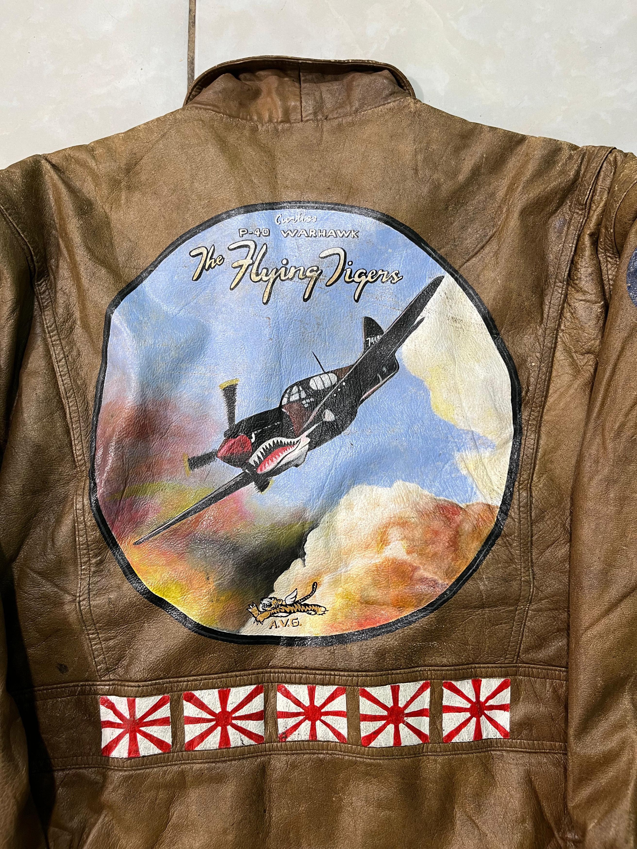 Vintage Vintage Gleeman Flying Tigers Leather Jacket Size US L / EU 52-54 / 3 - 5 Thumbnail