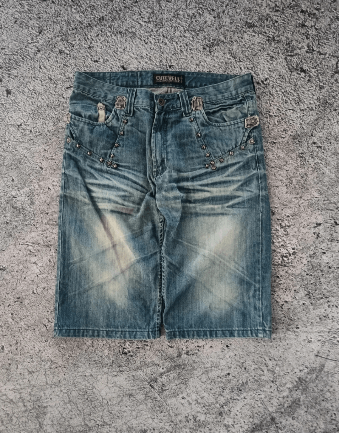 Affliction × Vintage Crazy Y2K Affliction Cross Denim Shorts Size US 34 / EU 50 - 2 Thumbnail