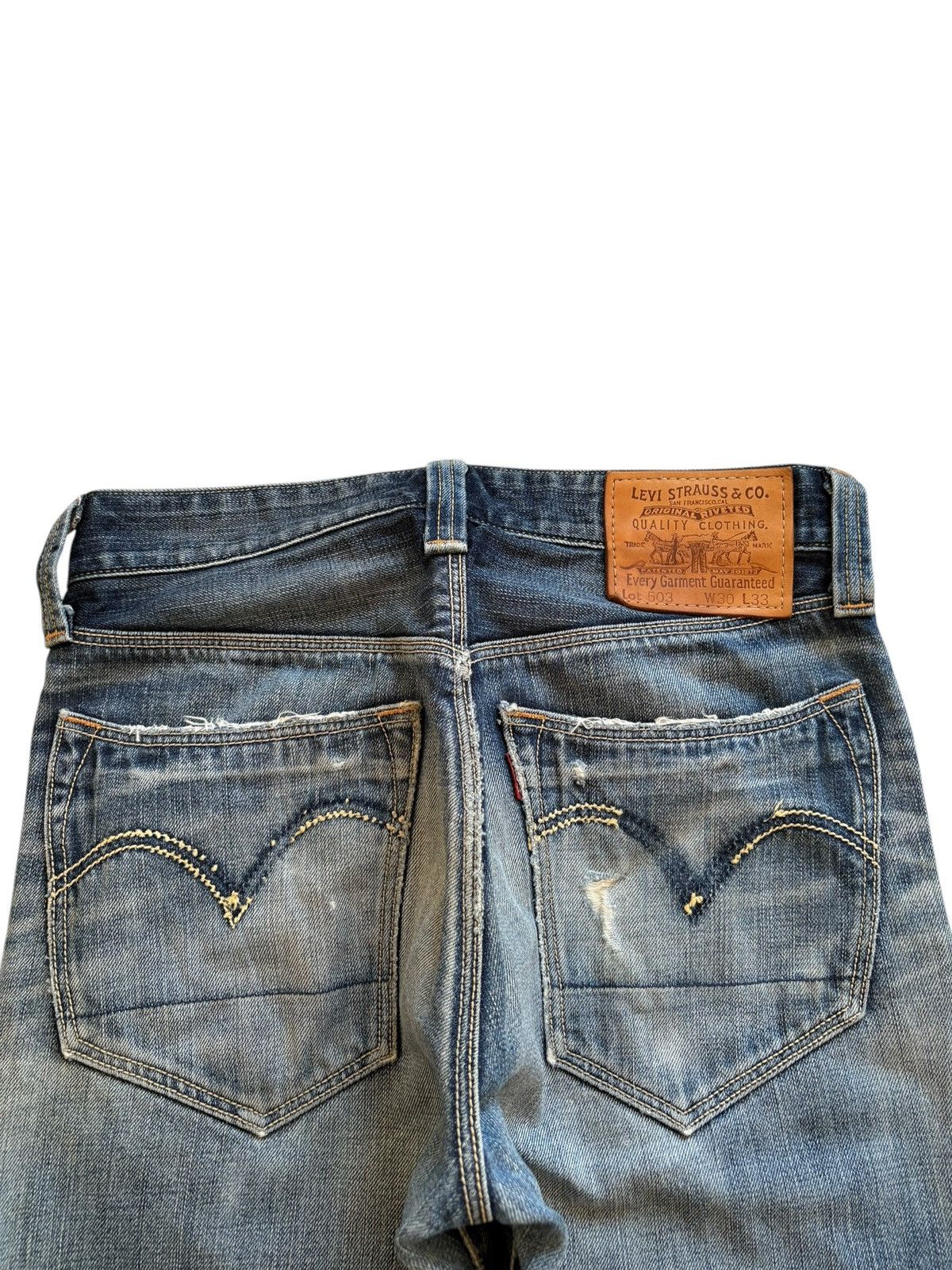 Levi's Vintage 90s Levis 503 Mud Wash Distressed Loose Baggy Jeans Size US 31 - 8 Thumbnail