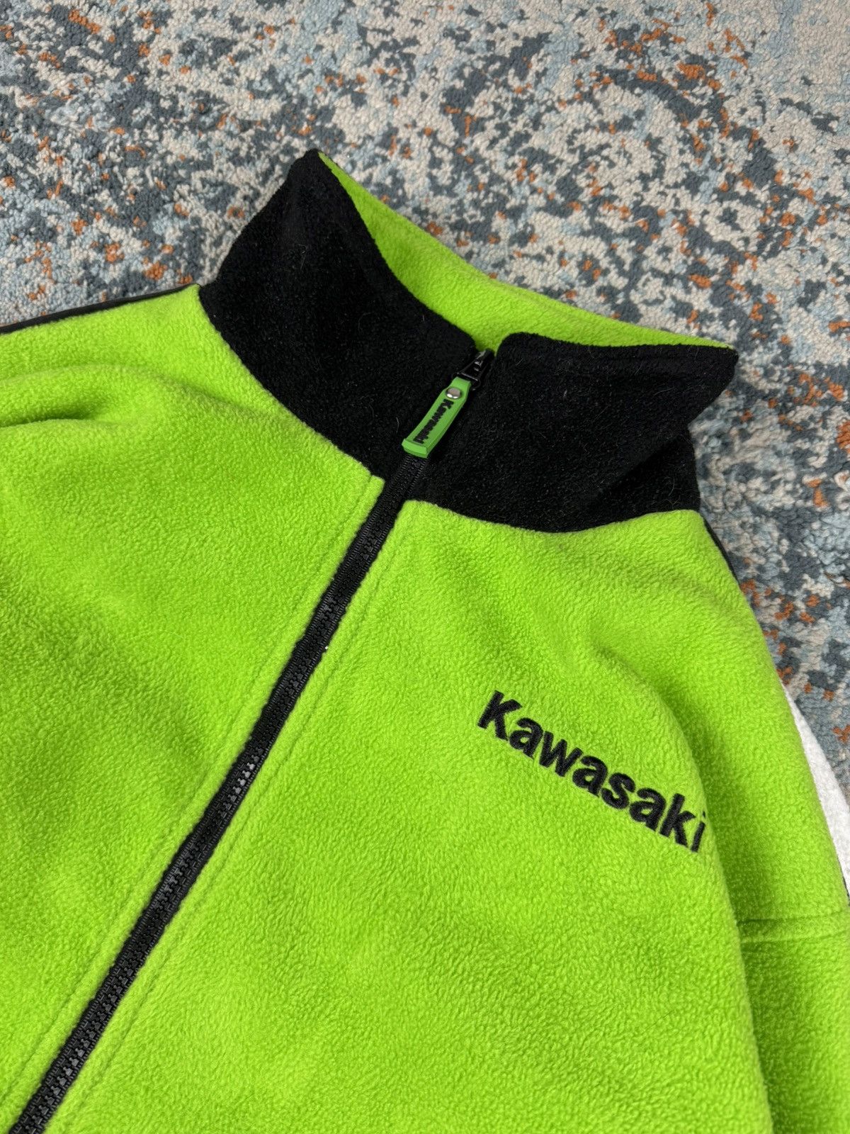 Vintage Vintage 90s Kawasaki racing style sherpa fleece jacket Size L / US 10 / IT 46 - 7 Thumbnail