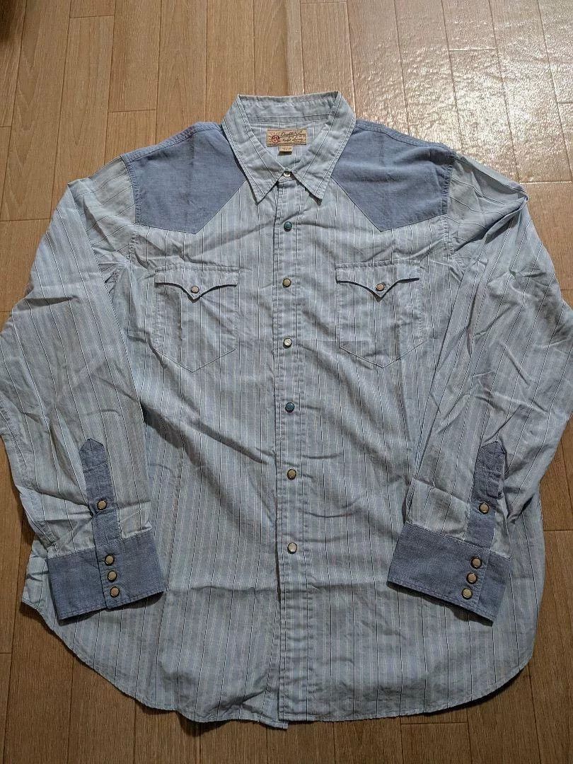 RRL Ralph Lauren RRL Vintage Turquoise Stripe Western Shirt Size US XXL / EU 58 / 5 - 1 Thumbnail