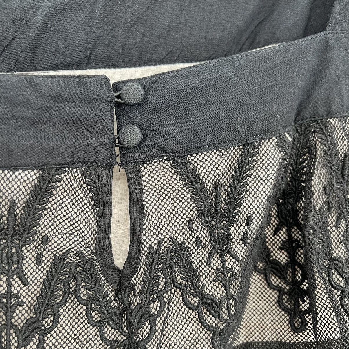 Designer NWT St.Roche Cloud Top Floral Lace Blouse Top Tie Gothic Size M / US 6-8 / IT 42-44 - 8 Thumbnail