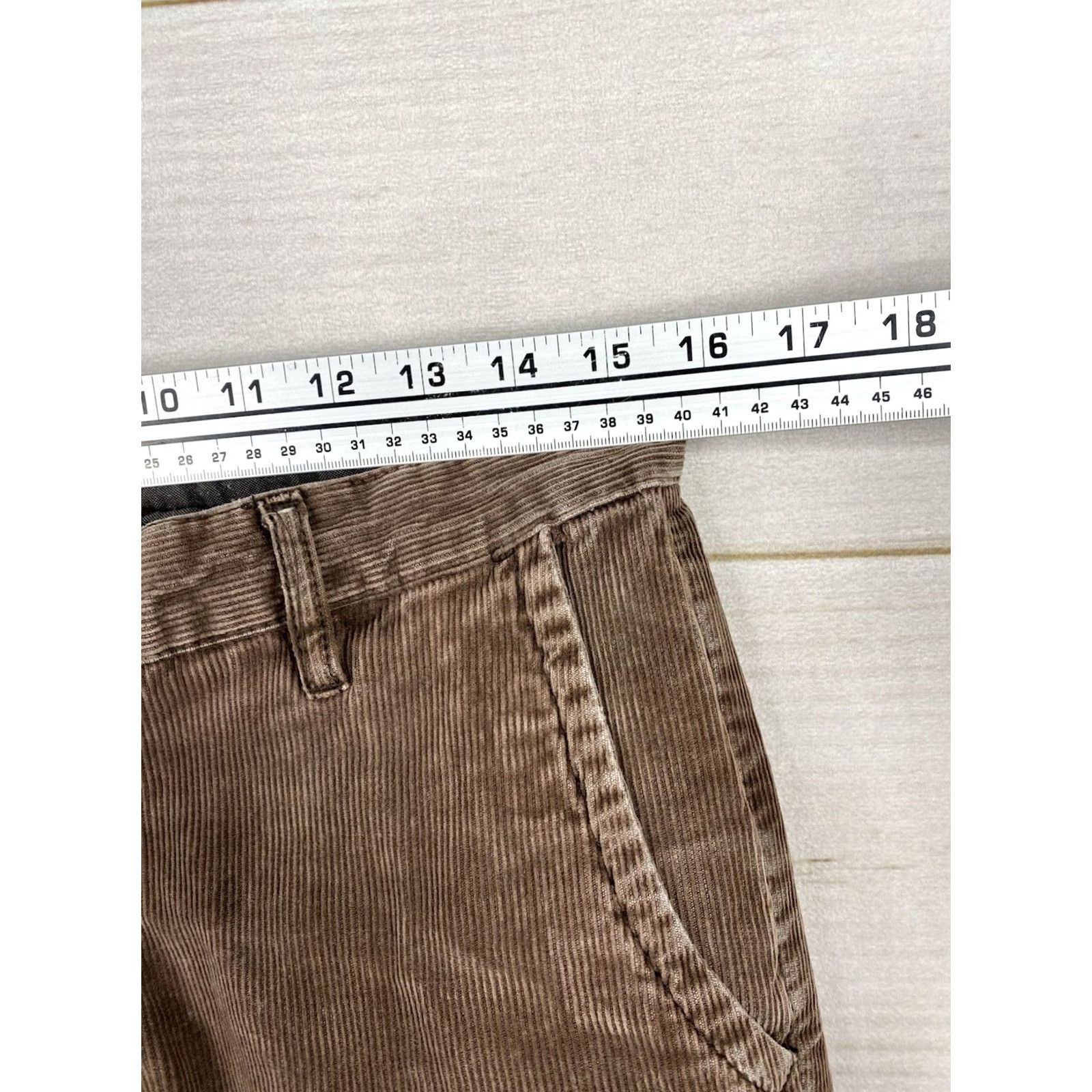 Vintage JACHS Corduroy Pants Mens 30x31 Brown Slim Straight Fit Tapered 5-Pocket Flat Front Button Zip College Chino Casual Workwear Men Pants Brown Size US 30 / EU 46 - 4 Thumbnail