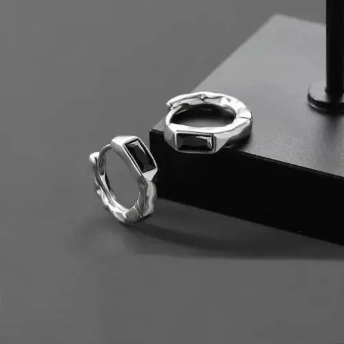 Other 925 Silver Plated Silver Hoop Earrings for Men Women Size ONE SIZE - 2 Thumbnail