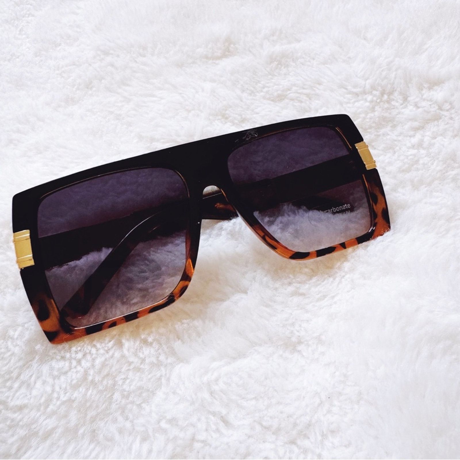 Other Inez Tortoise Brown Oversized Square Sunglasses Size ONE SIZE - 3 Thumbnail