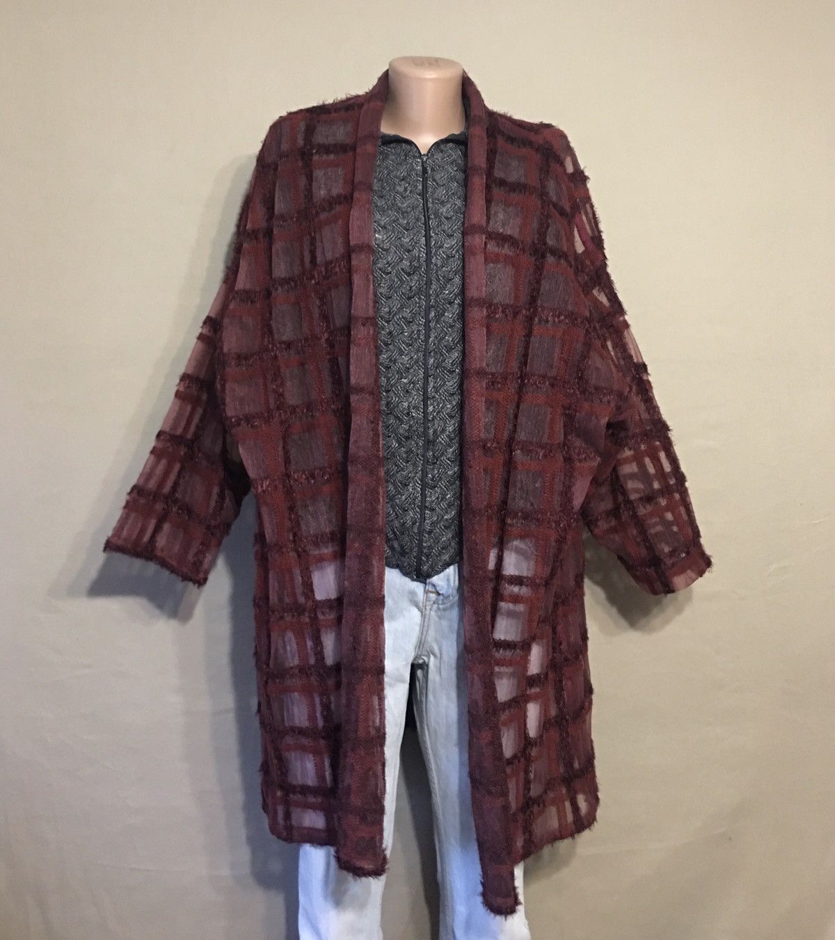 OSKA ISCHIKO by OSKA Burgundy Cardigan Tunic Size EU 40 US 10 Size L / US 10 / IT 46 - 2 Thumbnail