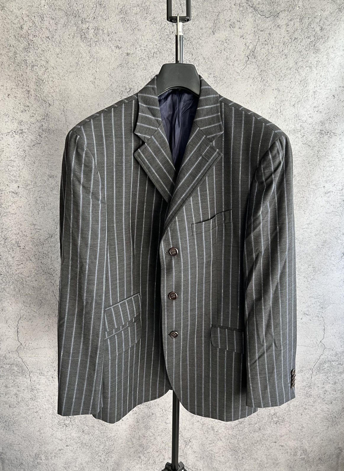 Etro Vintage Etro Striped Blazer Classic Suit Luxury size 54 Size 54R - 2 Thumbnail