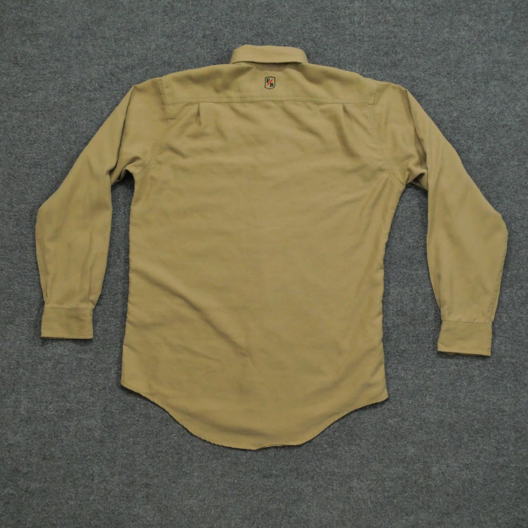 Vintage Riverside Shirt Mens Large XL Tan Brown Button Flame Resistant HRC 2 Workwear Shirt Long Sleeve Collared Button-Up Knit Casual Classic Size US L / EU 52-54 / 3 - 7 Thumbnail
