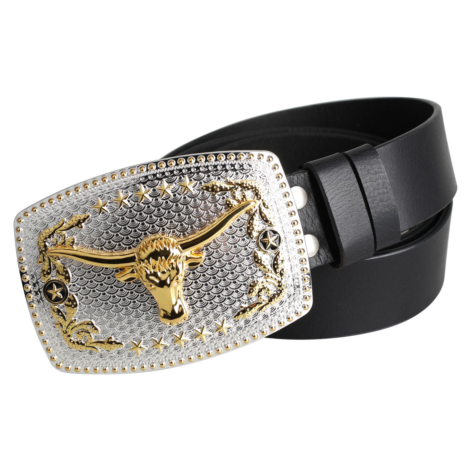 Designer Dark Vintage Belt Riveted Belts Menswear Accessories Size ONE SIZE - 6 Thumbnail