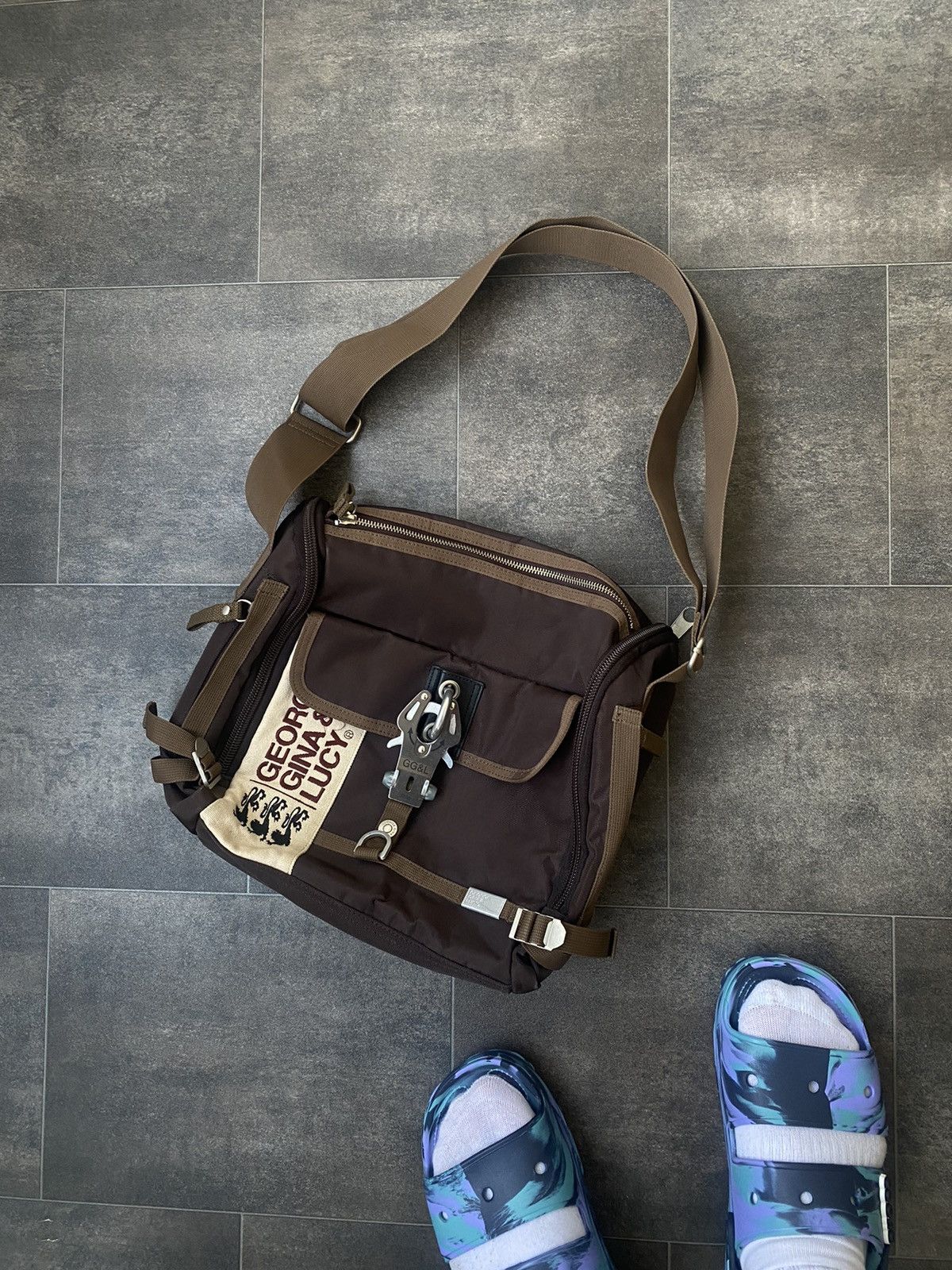 image of Avant Garde x Bag Ggl Bag Vintage Shoulder Bag Y2K Style in Brown, Men's