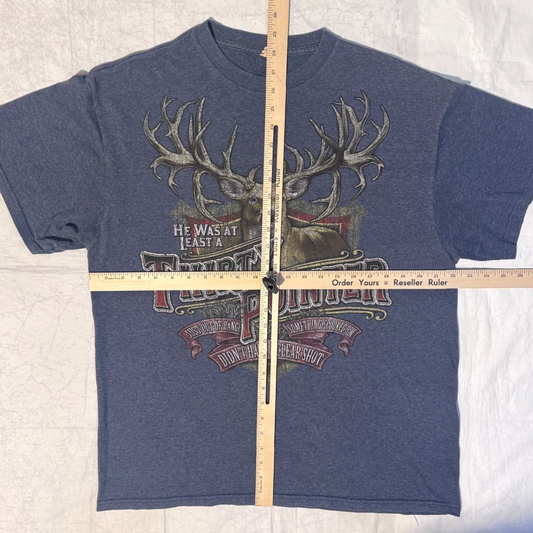 Gildan Gildan T-Shirt Mens 2XL Blue Crew Neck Short Sleeve Funny Redneck Hunting Humor Tshirt Logo 30 Pointer Vintage No Size US XXL / EU 58 / 5 - 3 Thumbnail