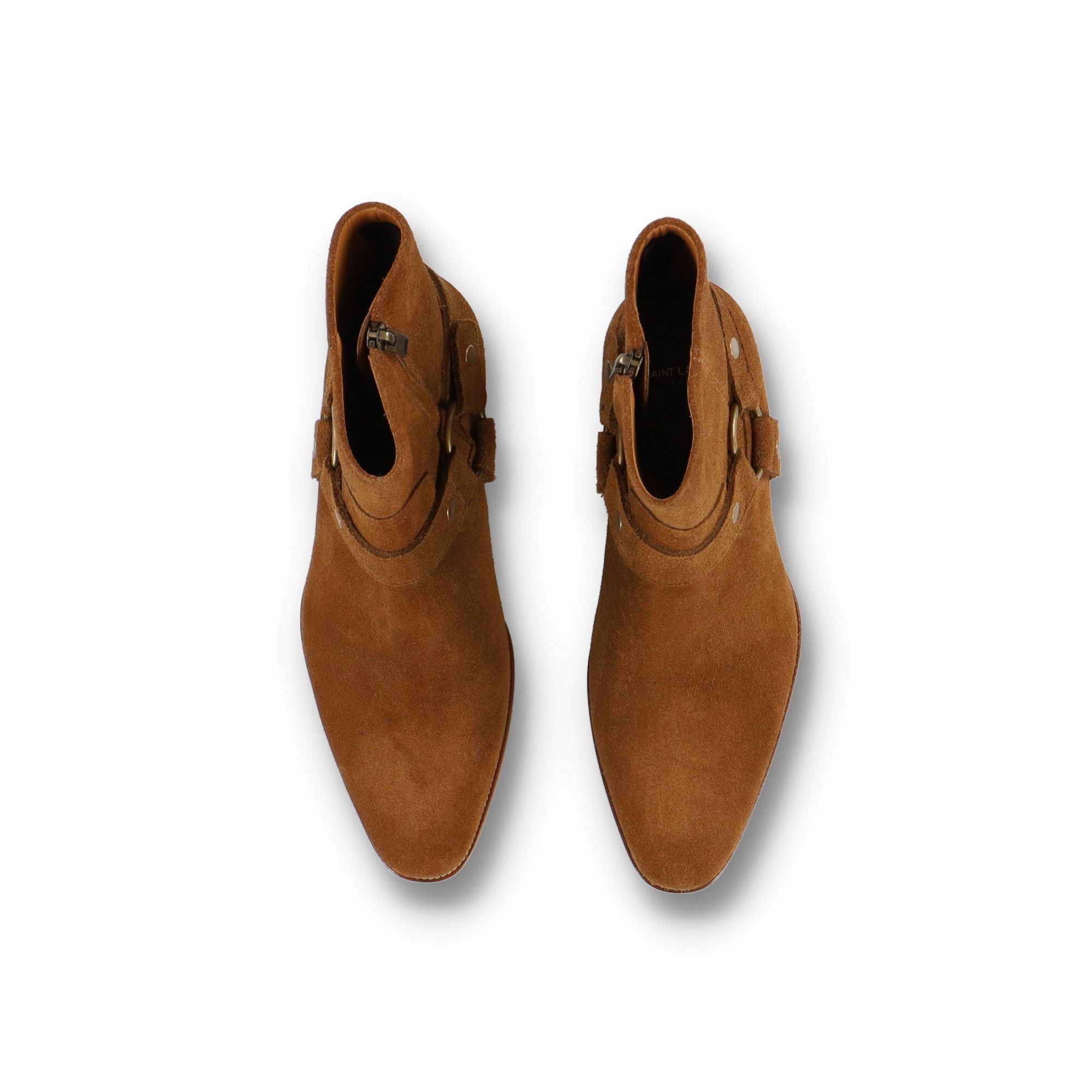 Saint Laurent Paris Noisette Nut Suede Wyatt 40 Harness Boots Size US 8 / EU 41 - 4 Thumbnail