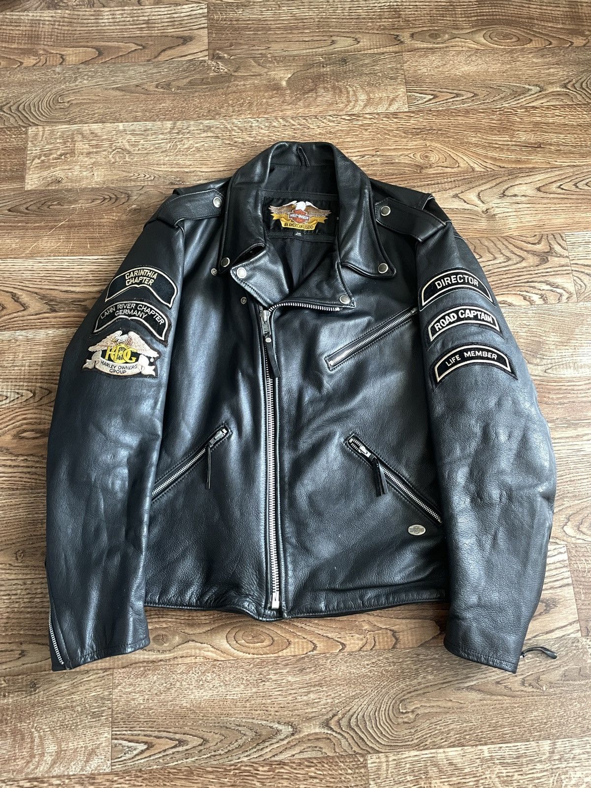 Harley Davidson × Vintage CRAZY HARLEY DAVIDSON LEATHER JACKET Size US XL / EU 56 / 4 - 3 Thumbnail