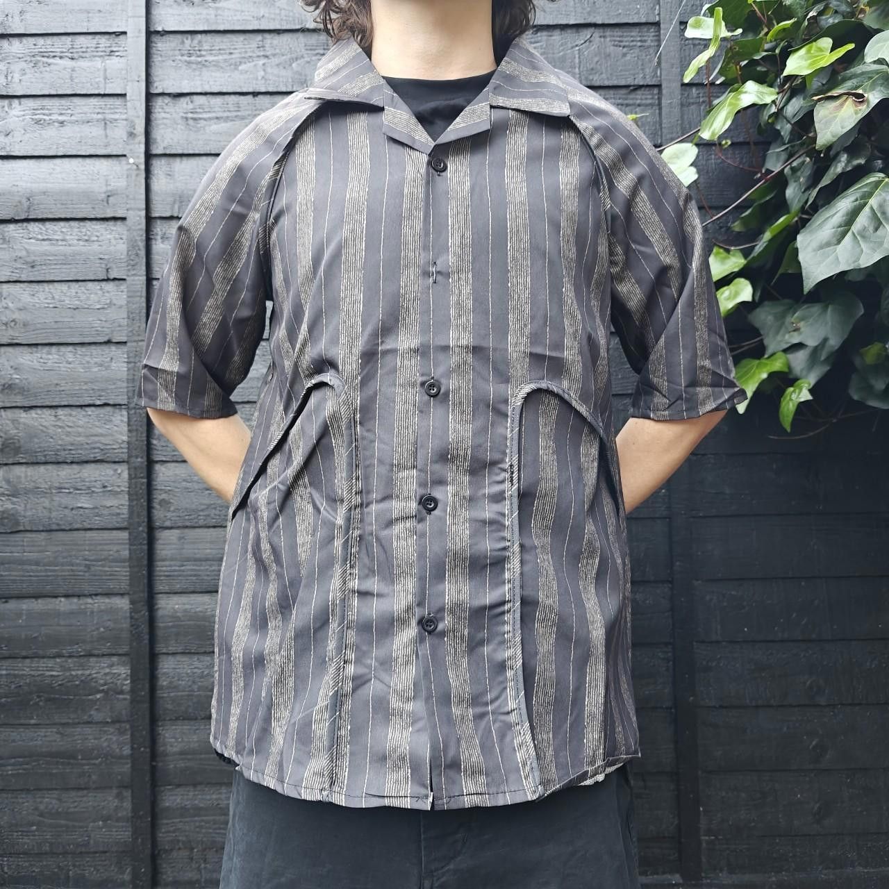 Other Japanese Panelled Grey Striped Shirt Size US M / EU 48-50 / 2 - 1 Thumbnail
