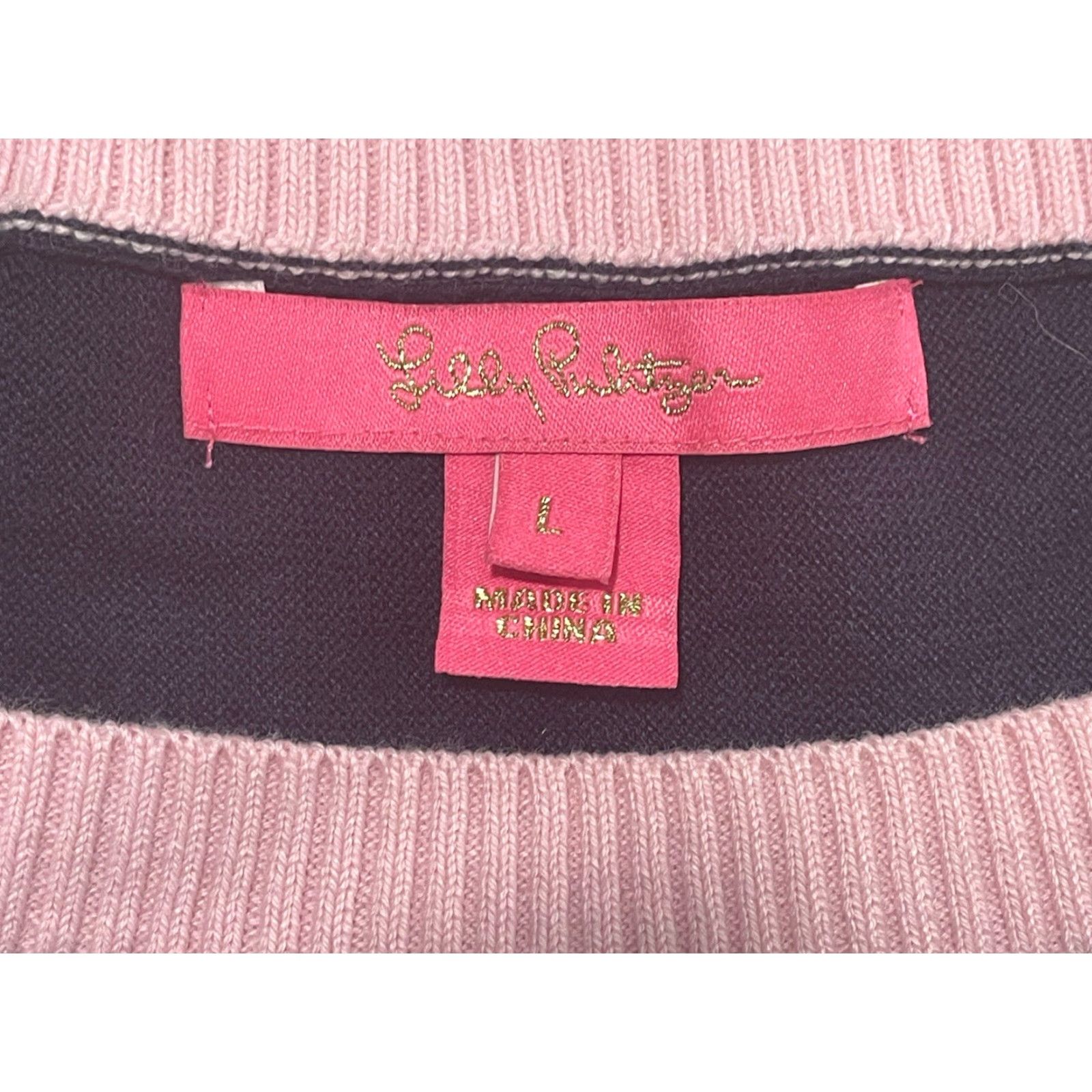 Lilly Pulitzer VINTAGE Lilly Pulitzer Larabee Sweater Blue Pullover Size Large Womens Size L / US 10 / IT 46 - 5 Thumbnail