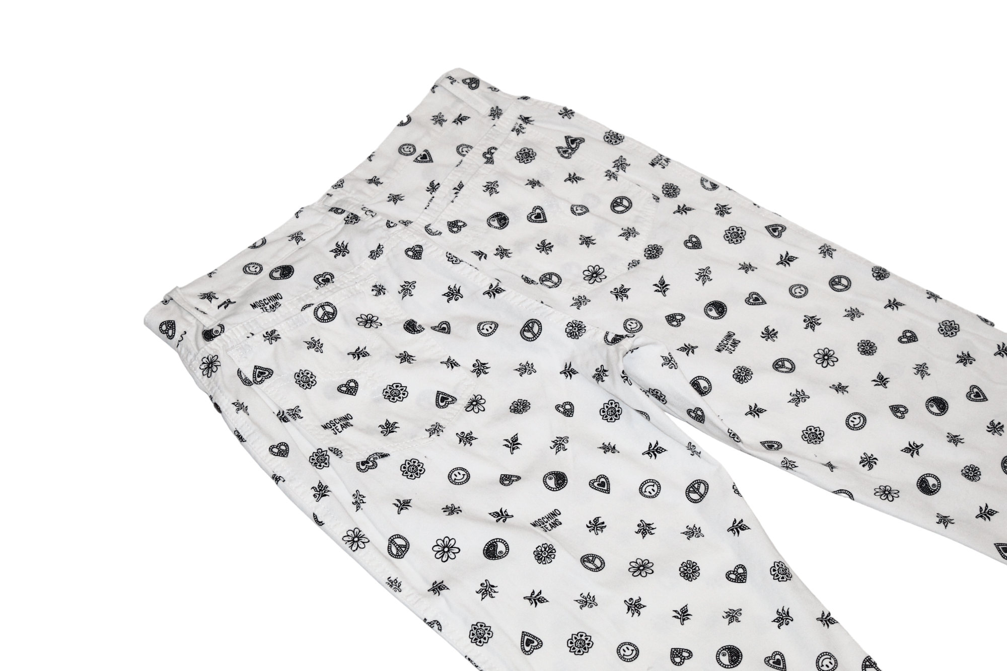 Moschino 1990s Rare Moschino Jeans Yin Yang Print Denim Pants Size US 31 - 15 Thumbnail