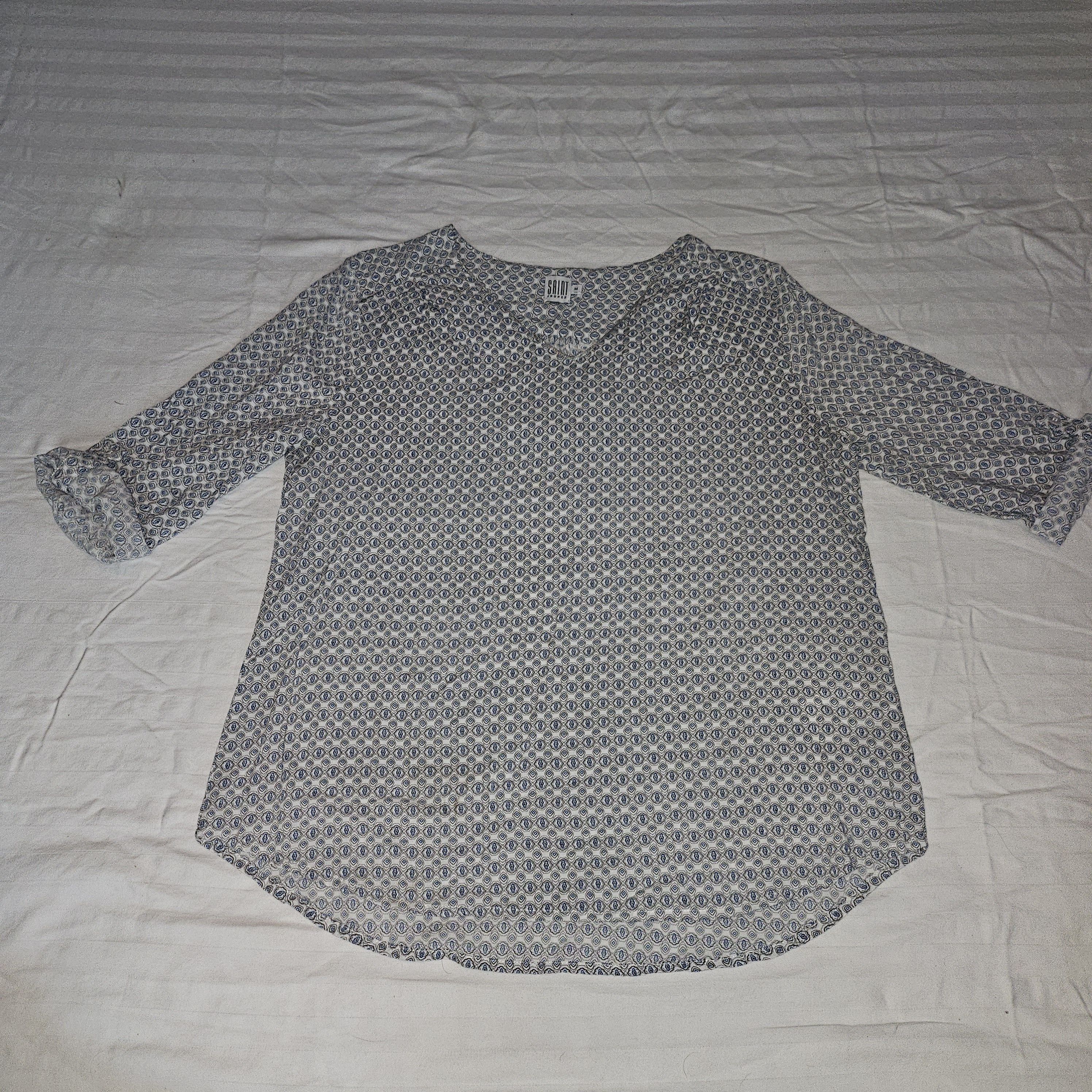 Vintage Saint Tropez Pattern Button Cuffed Blouse Woman's M Size M / US 6-8 / IT 42-44 - 1 Thumbnail