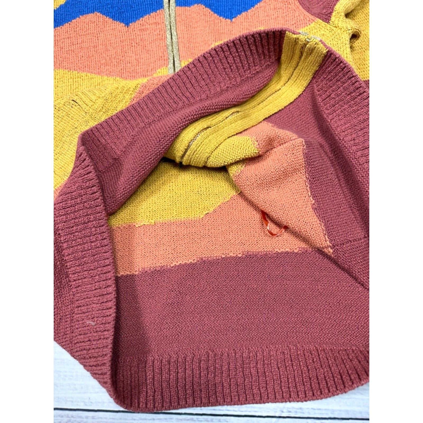 Soft Surroundings Soft Surroundings Cardigan Sweater Hooded L Multicolor Cotton Blend Abstract Print Women L Size L / US 10 / IT 46 - 5 Thumbnail