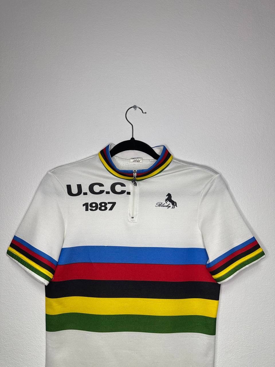 Le Coq Sportif Blacky U.C.C. 1987 Cycling Olympic Jersey Retro Vintage Size US M / EU 48-50 / 2 - 2 Thumbnail