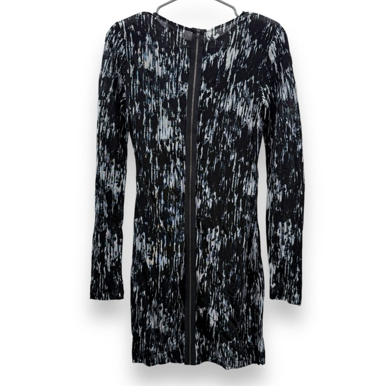 Theory Theory Madelina Storm Cloud Long Sleeve Mini Sheath Dress Size S / US 4 / IT 40 - 4 Thumbnail