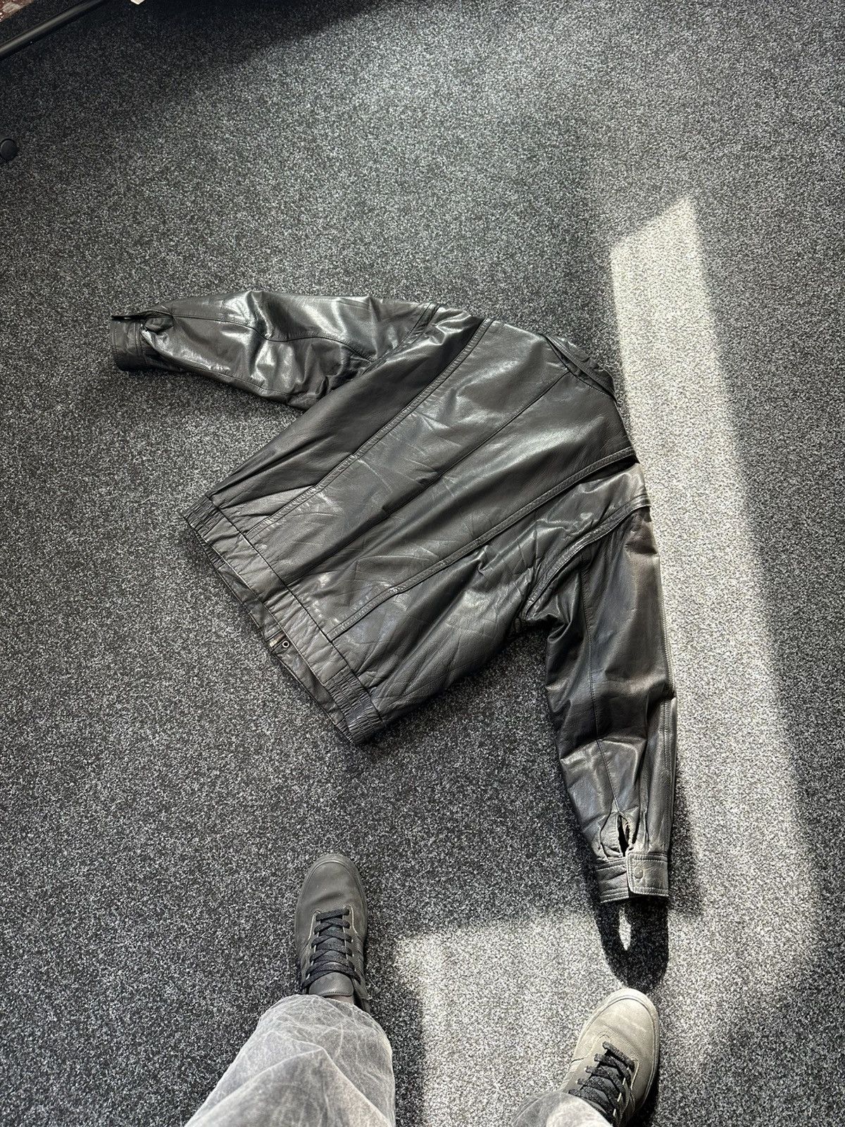 Vintage 🚨Vintage 90s Leather Biker Jacket-West Style Maison Margiela Size US L / EU 52-54 / 3 - 12 Thumbnail