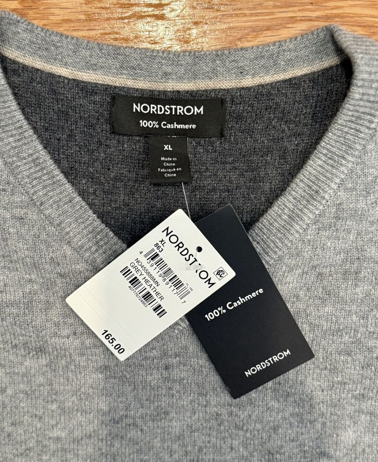 Nordstrom NORDSTROM 100% Cashmere Crewneck Grey Sweater NWT XL Size US XL / EU 56 / 4 - 5 Thumbnail