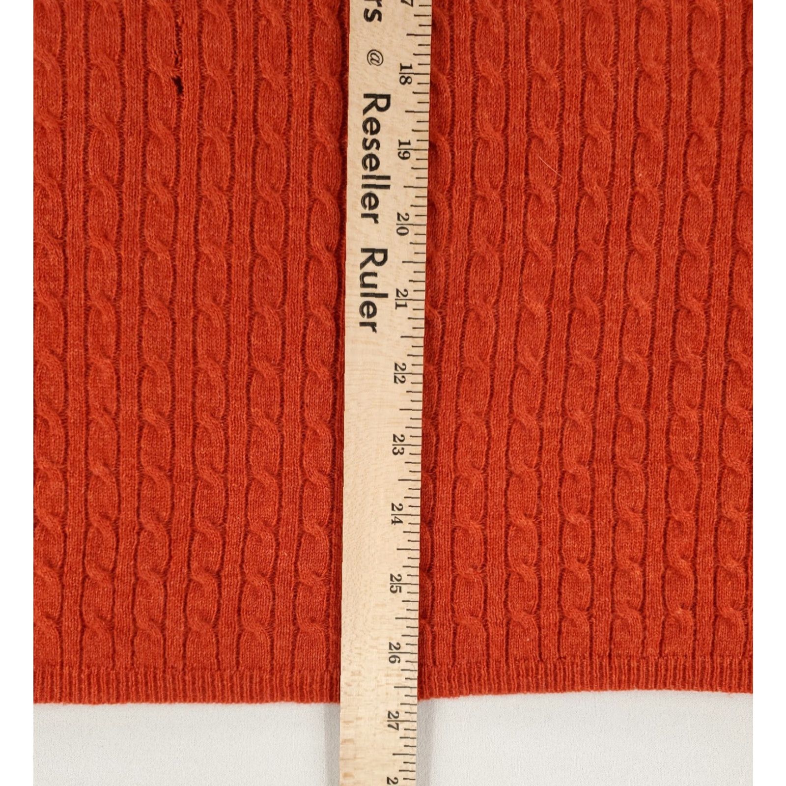 Robert Graham Robert Graham Sweater Mens L Orange Cashmere Cable Knit V Neck Size US L / EU 52-54 / 3 - 7 Thumbnail