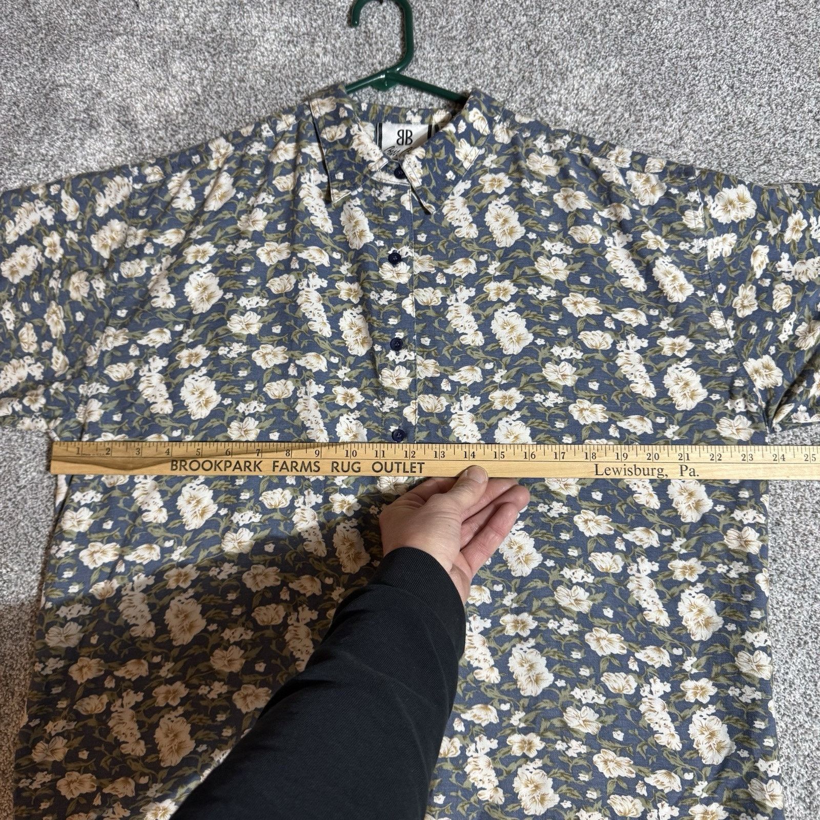 Bill Blass Vintage 90s Bill Blass Top Womens Large Floral Boho Earthy Size L / US 10 / IT 46 - 3 Thumbnail