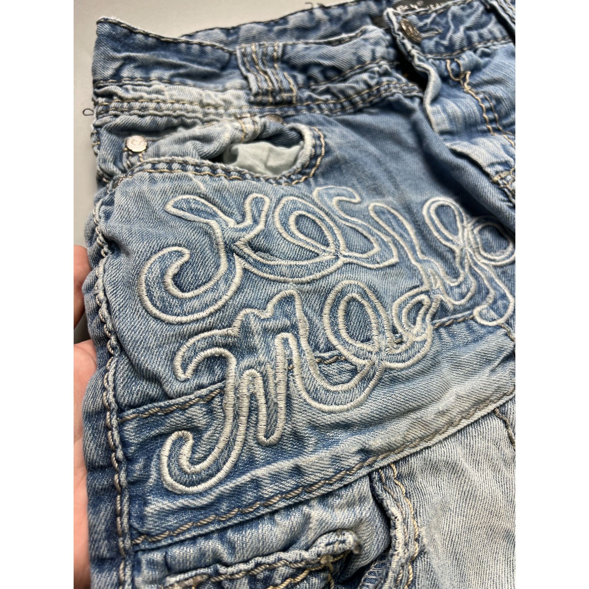 Other K&M Kosmolupo Embroidered Vintage Rap Jeans (Y1037) Size US 34 / EU 50 - 6 Thumbnail