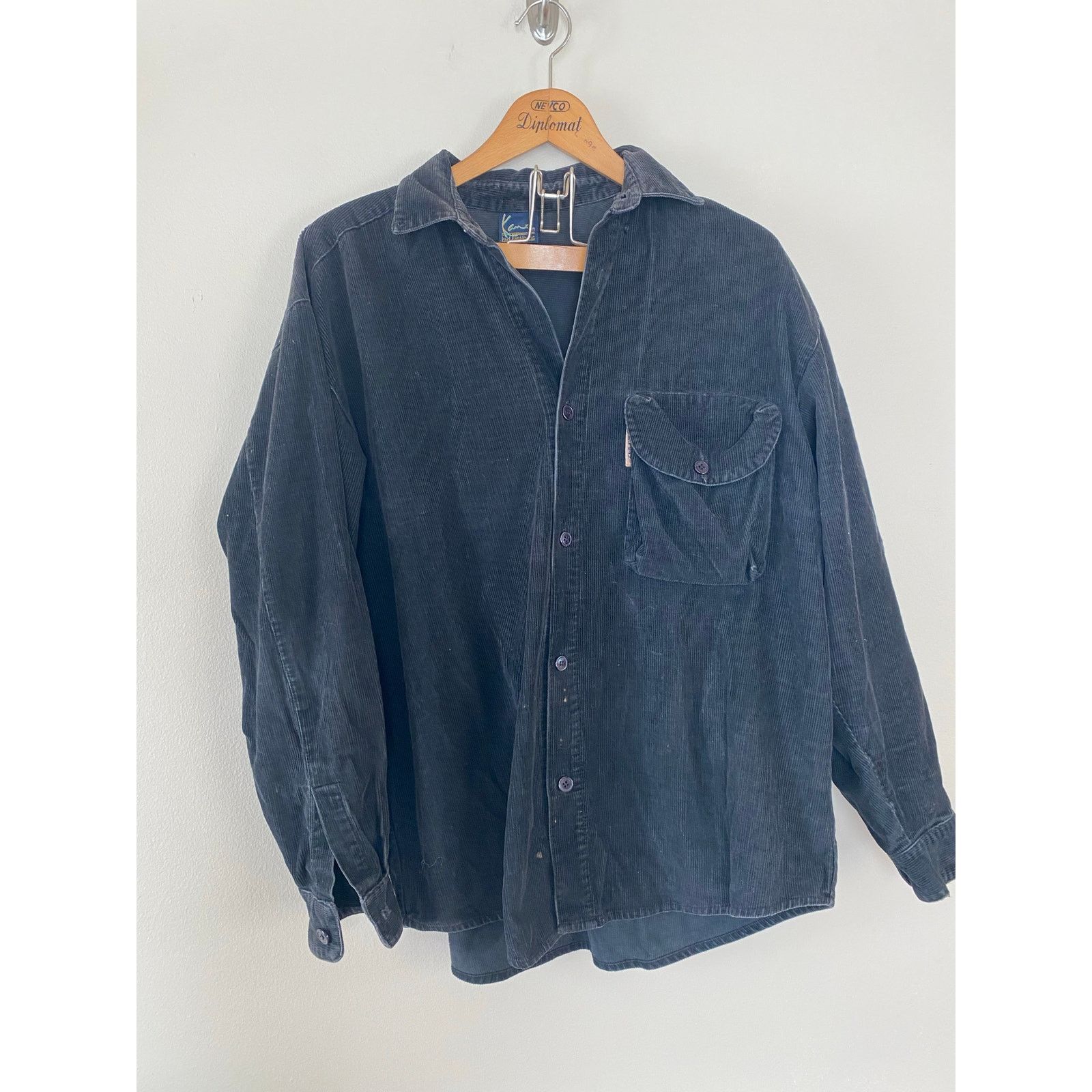 Karl Kani Karl Kani Jeans Black Button Up Corduroy Shirt L Shacket Size US L / EU 52-54 / 3 - 2 Thumbnail