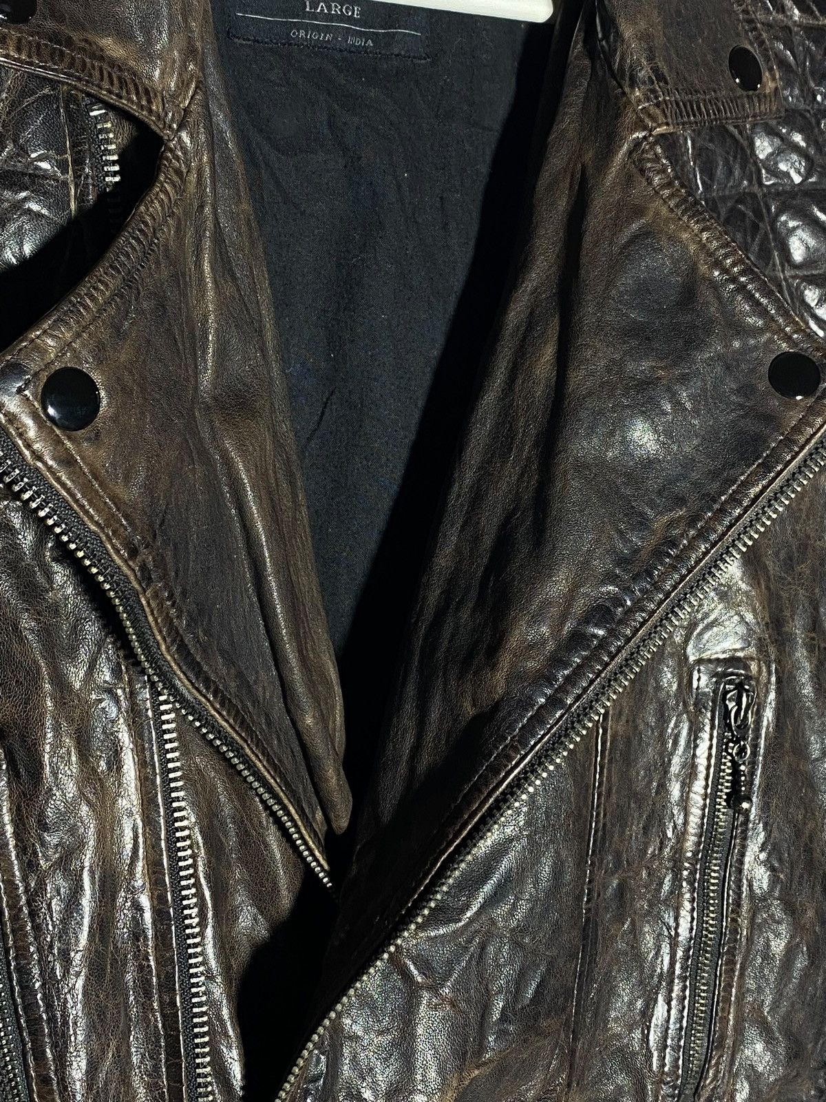 Allsaints Allsaints Drought Leather Biker Jacket Size US L / EU 52-54 / 3 - 21 Thumbnail
