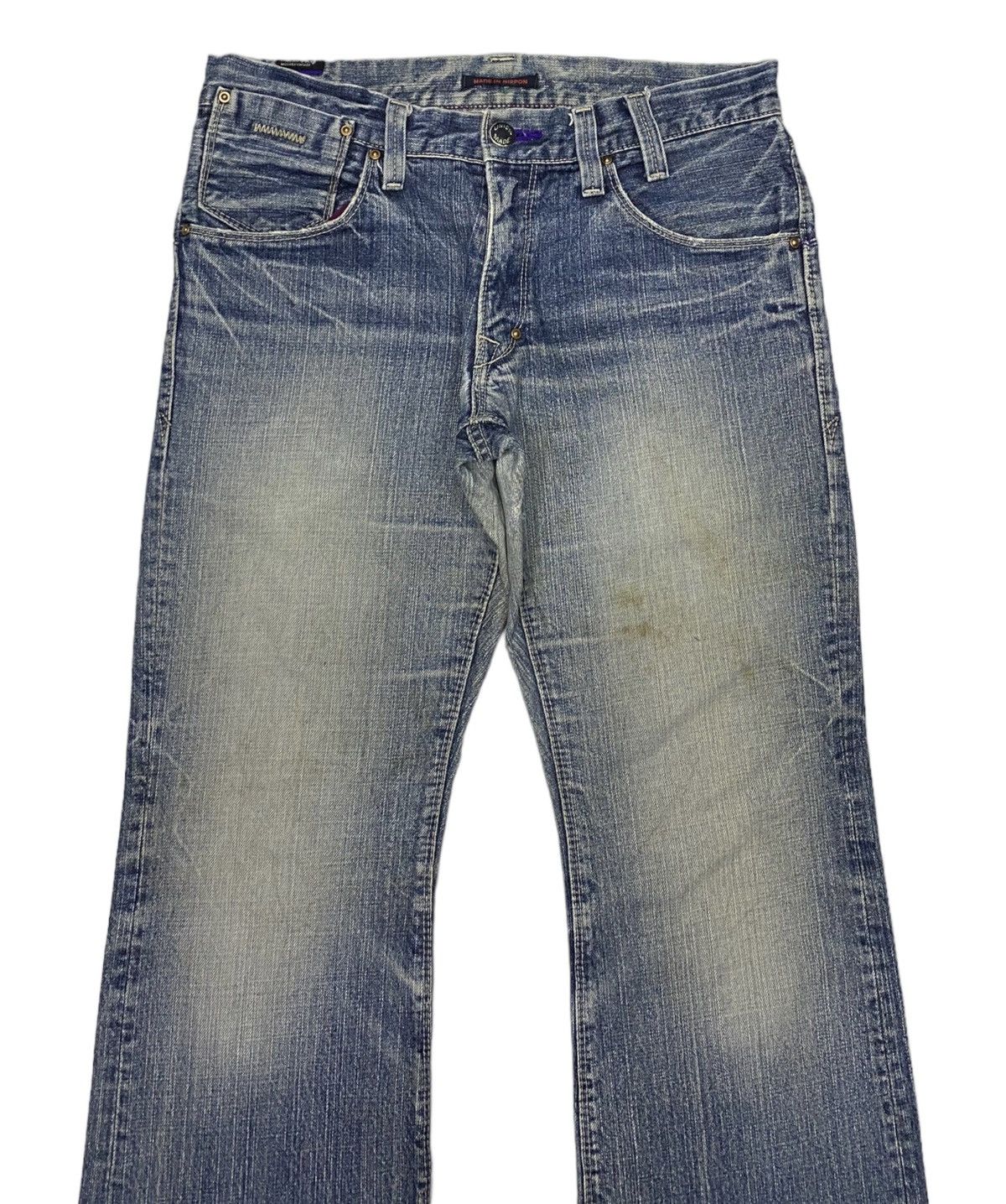 If Six Was Nine × Japanese Brand × Le Grande Bleu (L.G.B.) FLARE JEANS BLUE WAY MADE IN NIPPON DISTRESSED FLARE DENIM Size US 33 - 5 Thumbnail